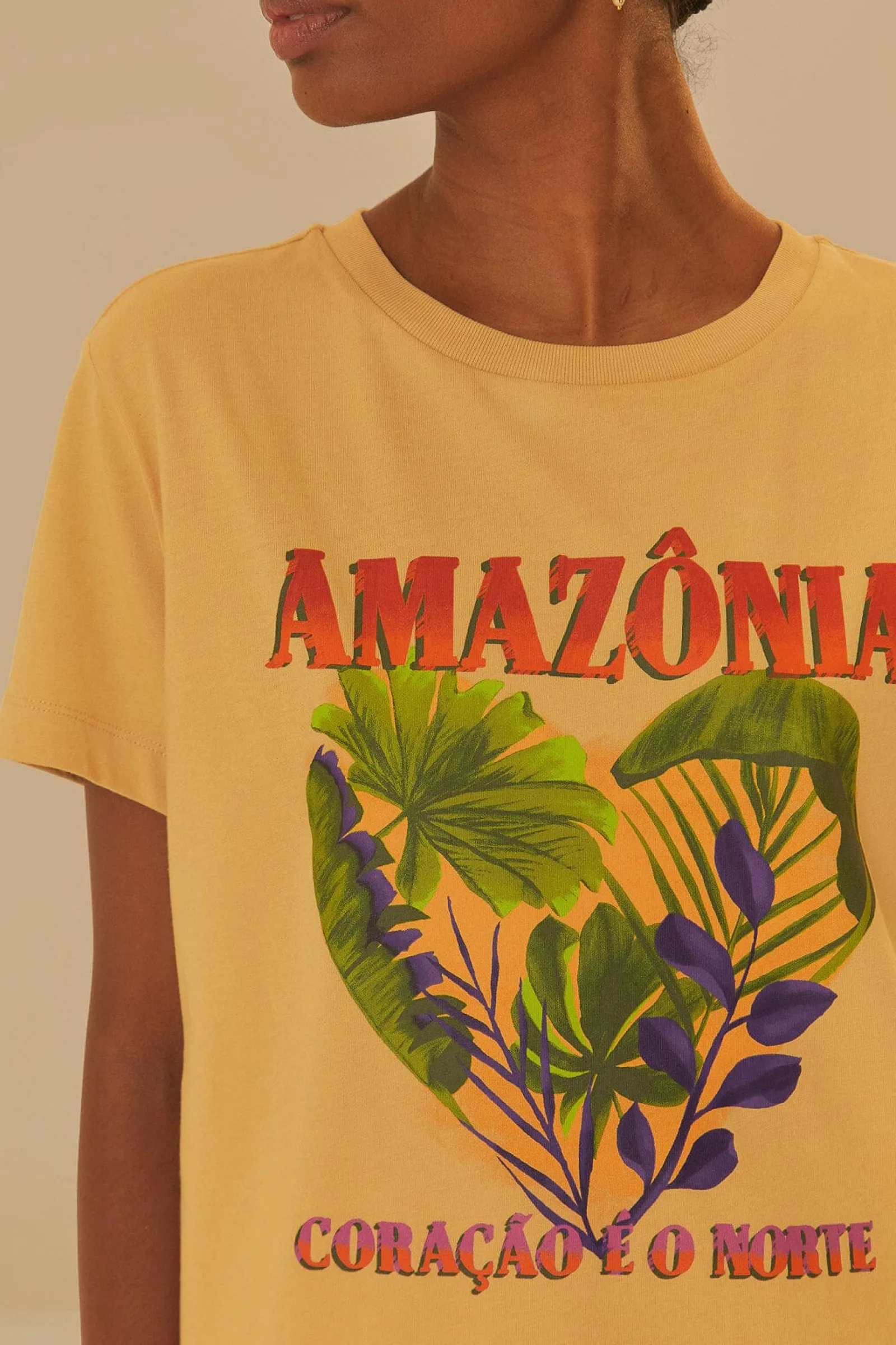 AMAZONIA CORACAO E O NORTE FIT T-SHIRT