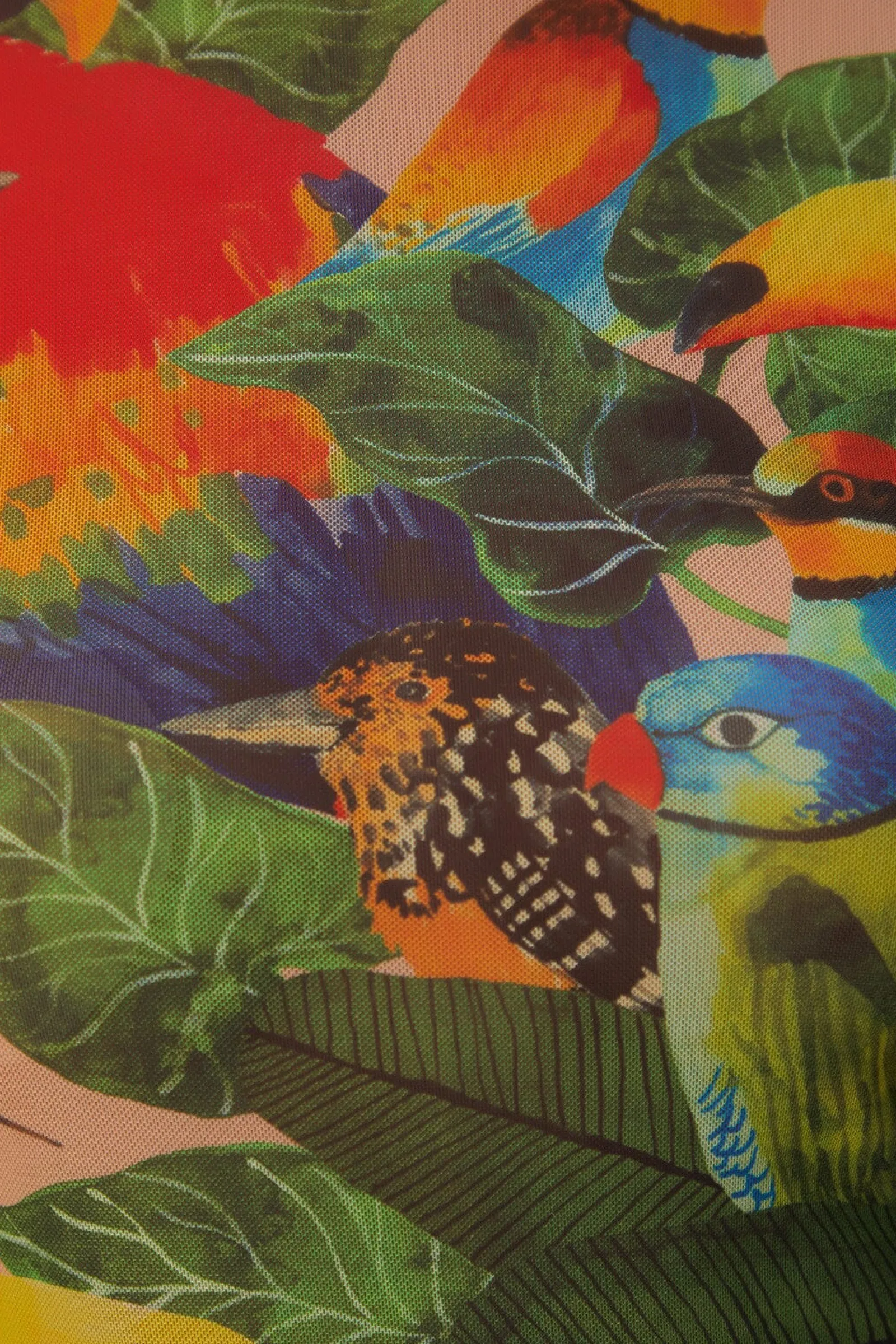 BIRD LEAVES SAND TULLE BLOUSE