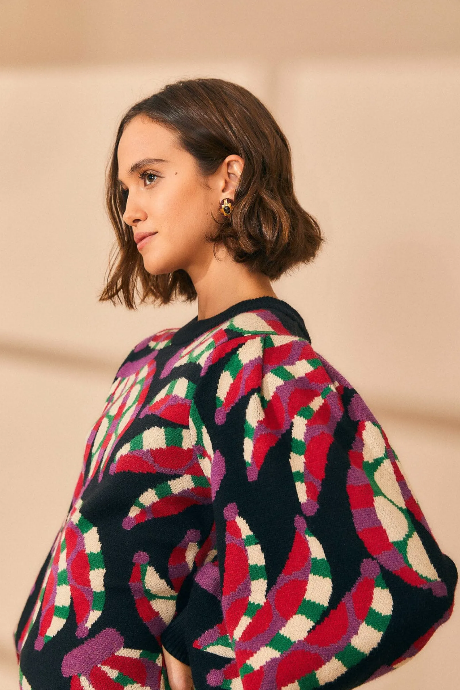 BLACK BANANA DOTS KNIT DRESS