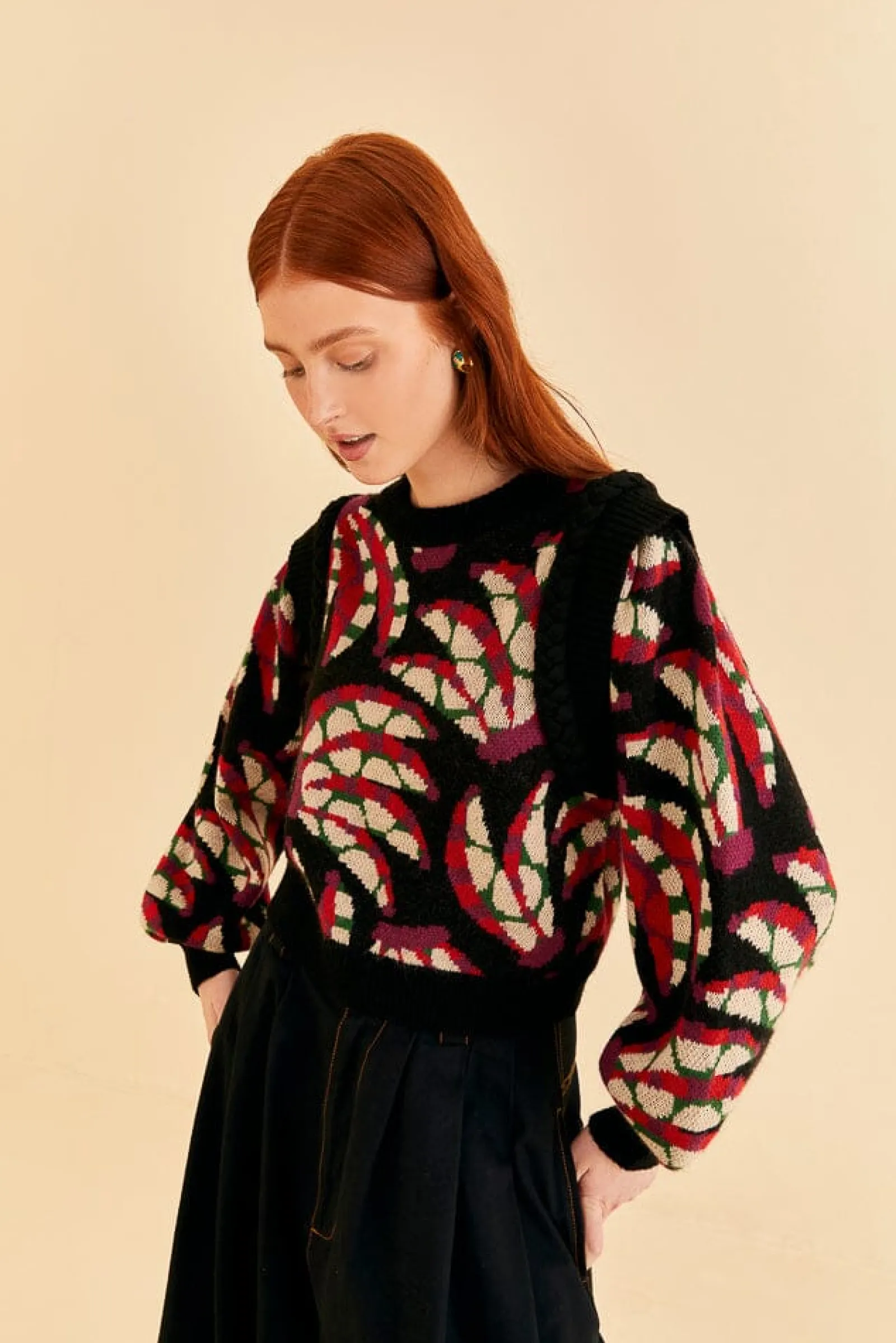  BLACK BANANA DOTS KNIT SWEATER