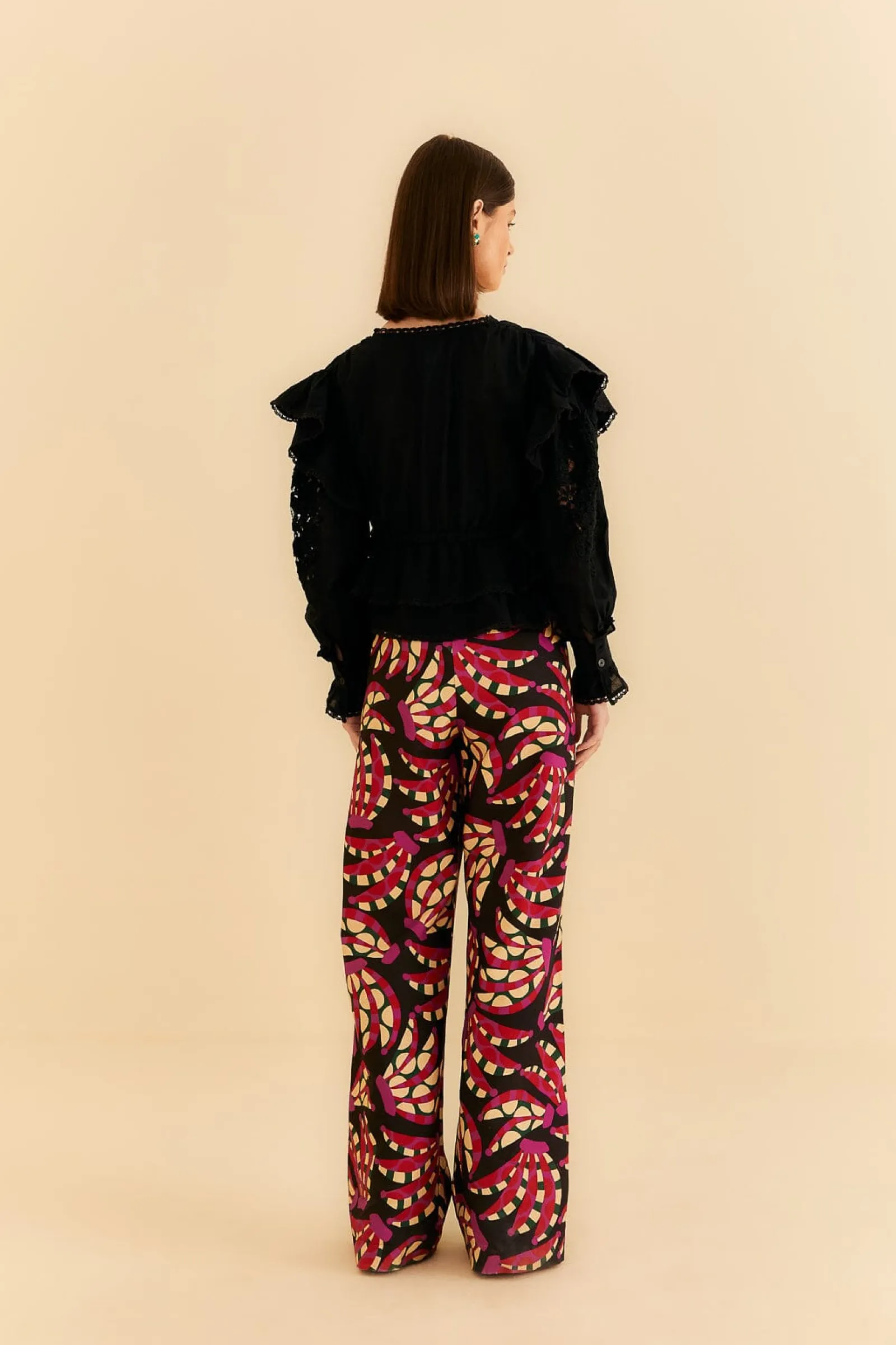 BLACK BANANA DOTS LOW WAISTED PANTS