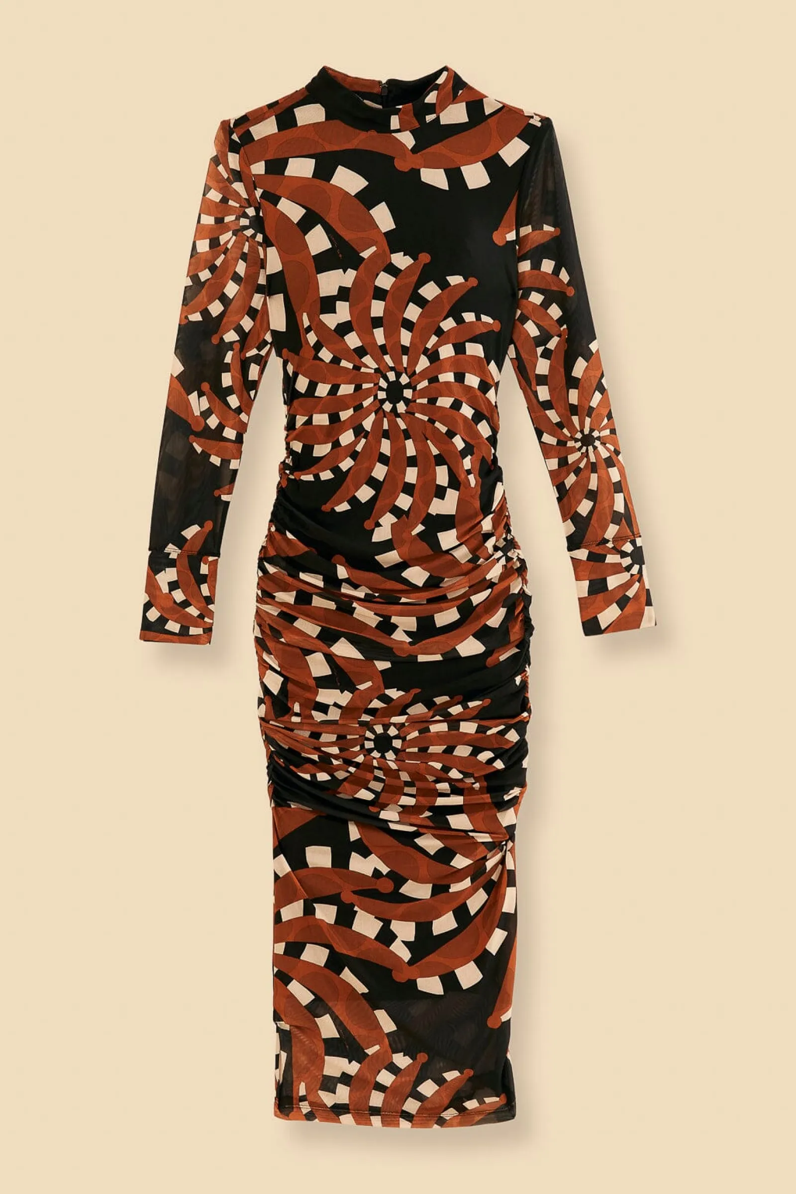 BLACK BANANADA DARK TULLE MIDI DRESS