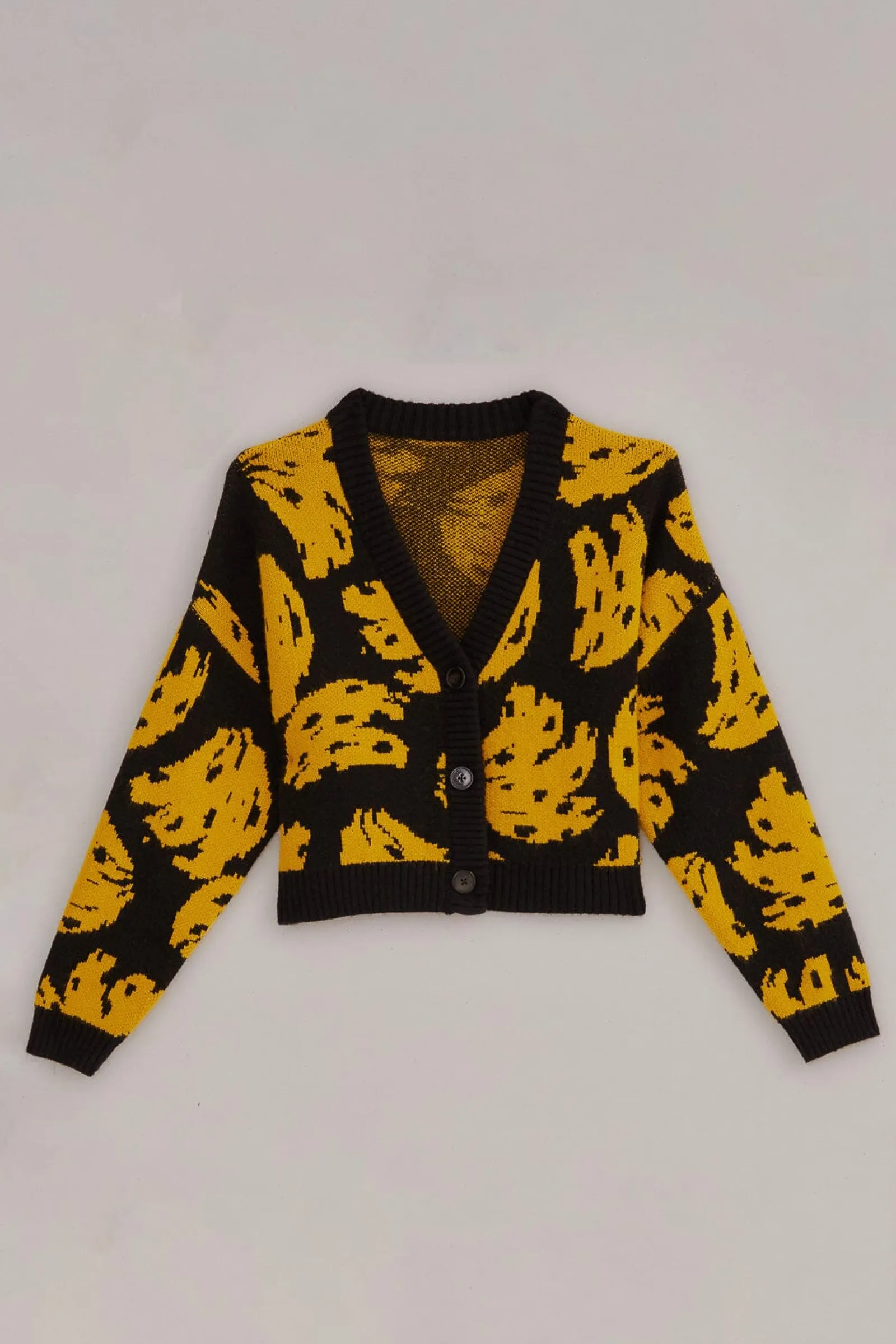 BLACK BOSSA BANANA KNIT CARDIGAN