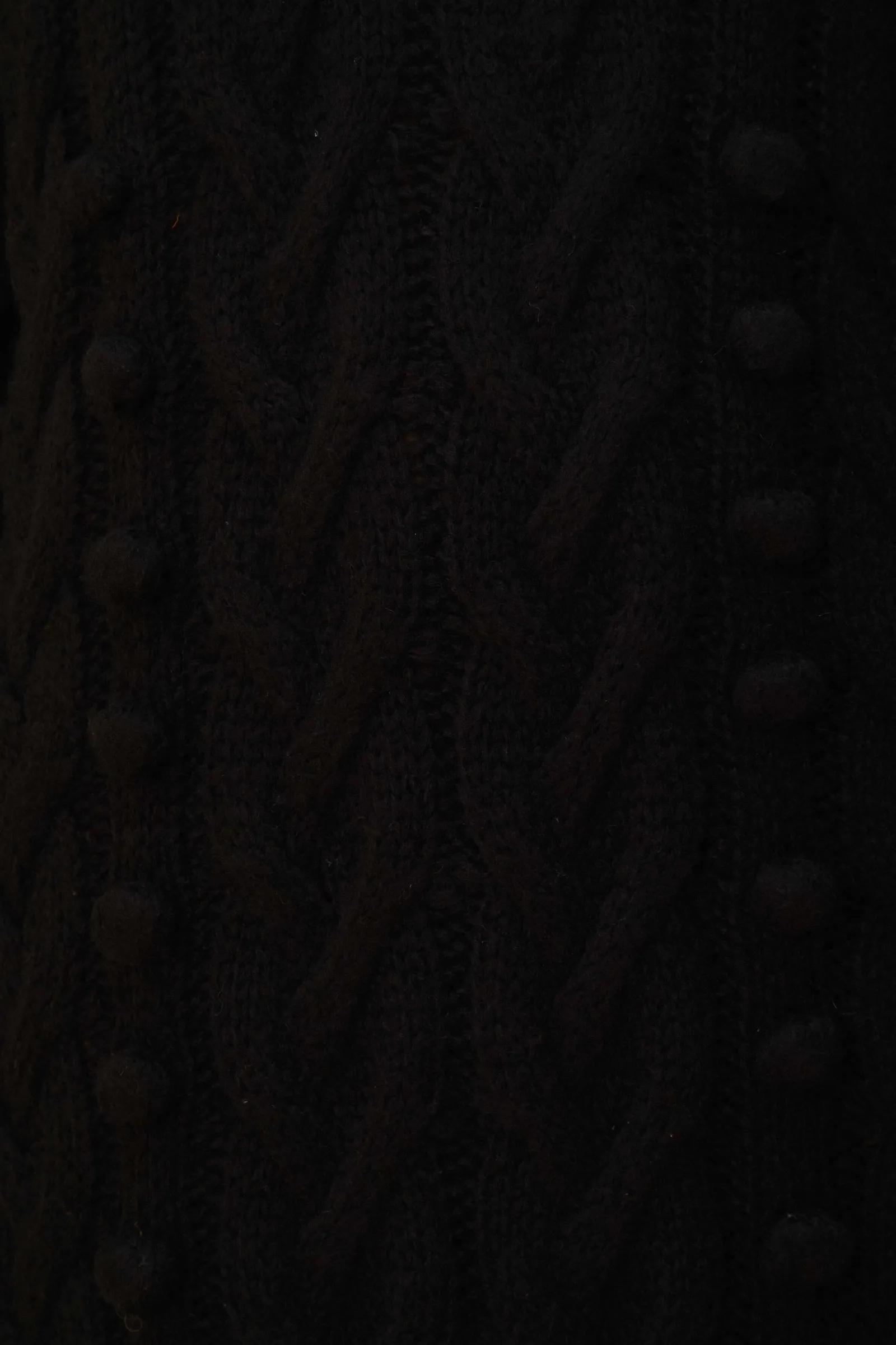 BLACK BRAIDED MIDI SWEATER DRESS