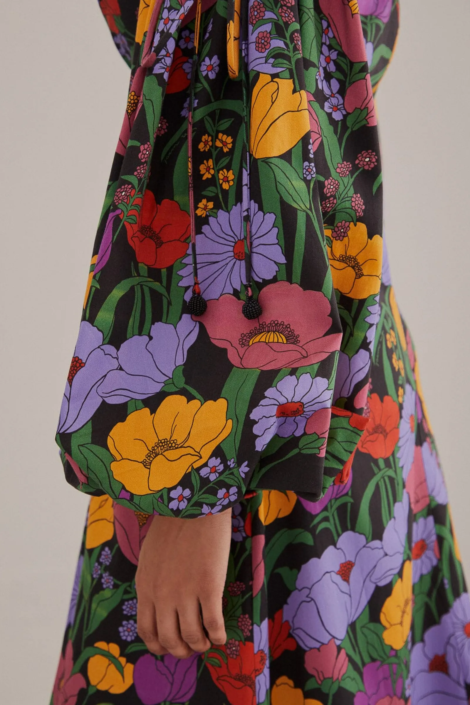 BLACK BUCOLIC GARDEN CUT OUT MAXI DRESS