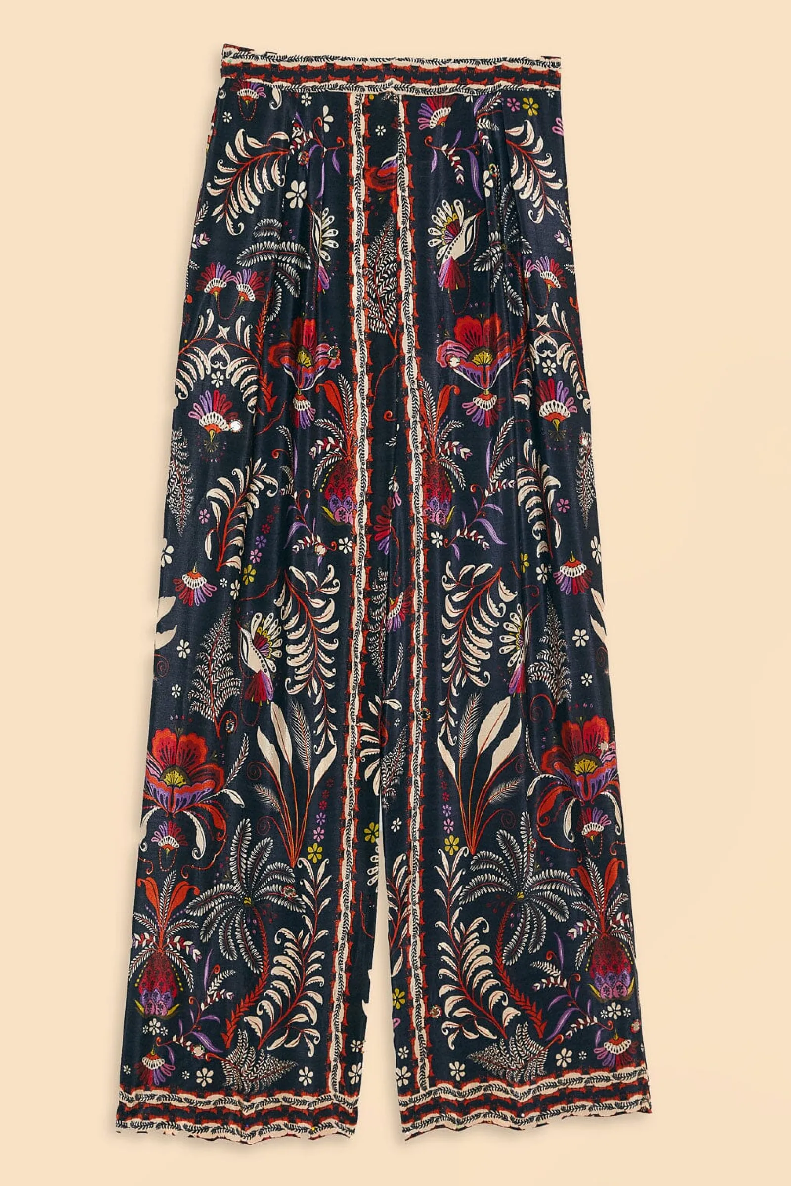 BLACK CLASSIC GARDEN MIRROR TRIM PANTS