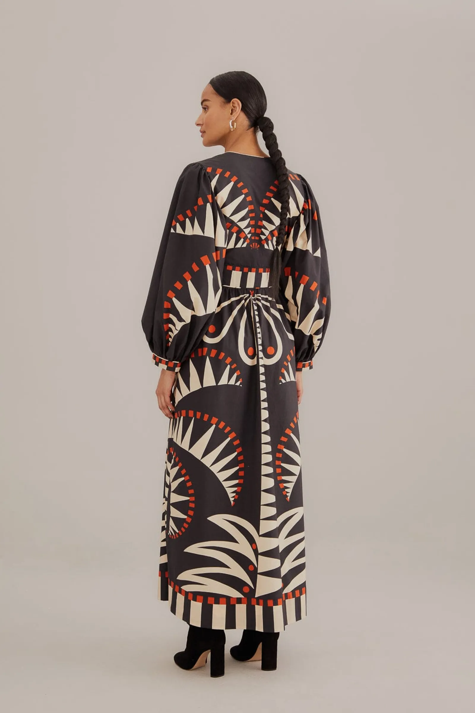 BLACK COCONUT GROVE PUFF SLEEVE MAXI DRESS