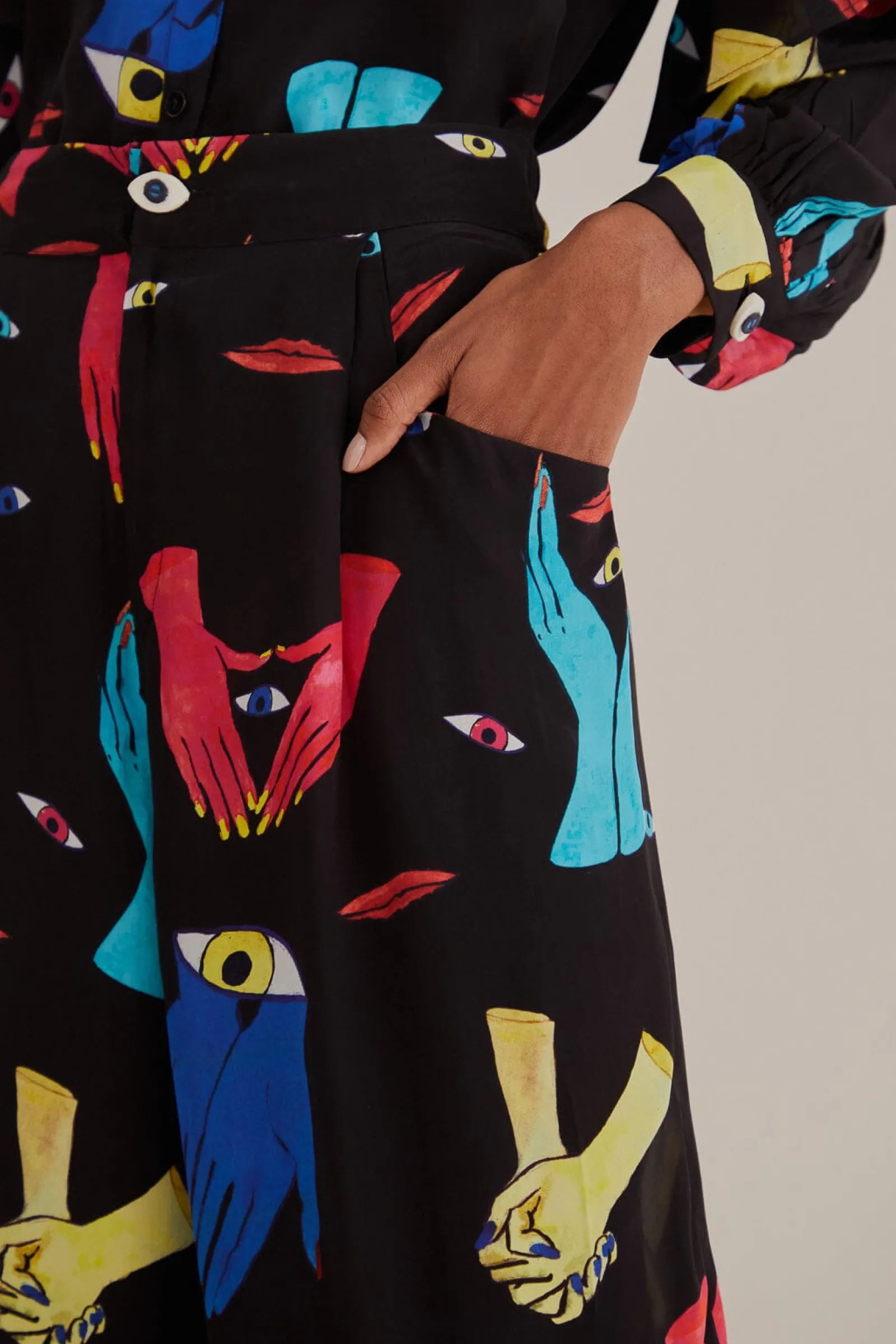 BLACK COLORFUL TOGETHER PANTS