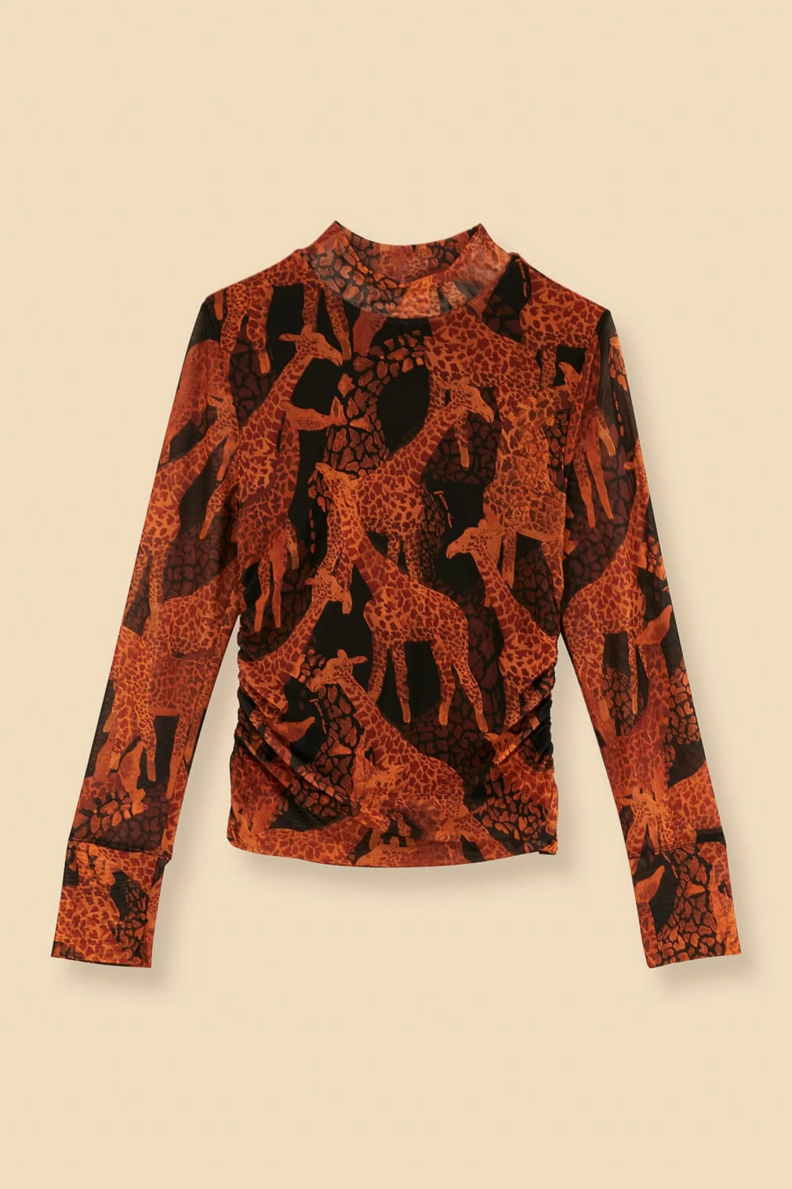 BLACK GIRAFFES TULLE BLOUSE