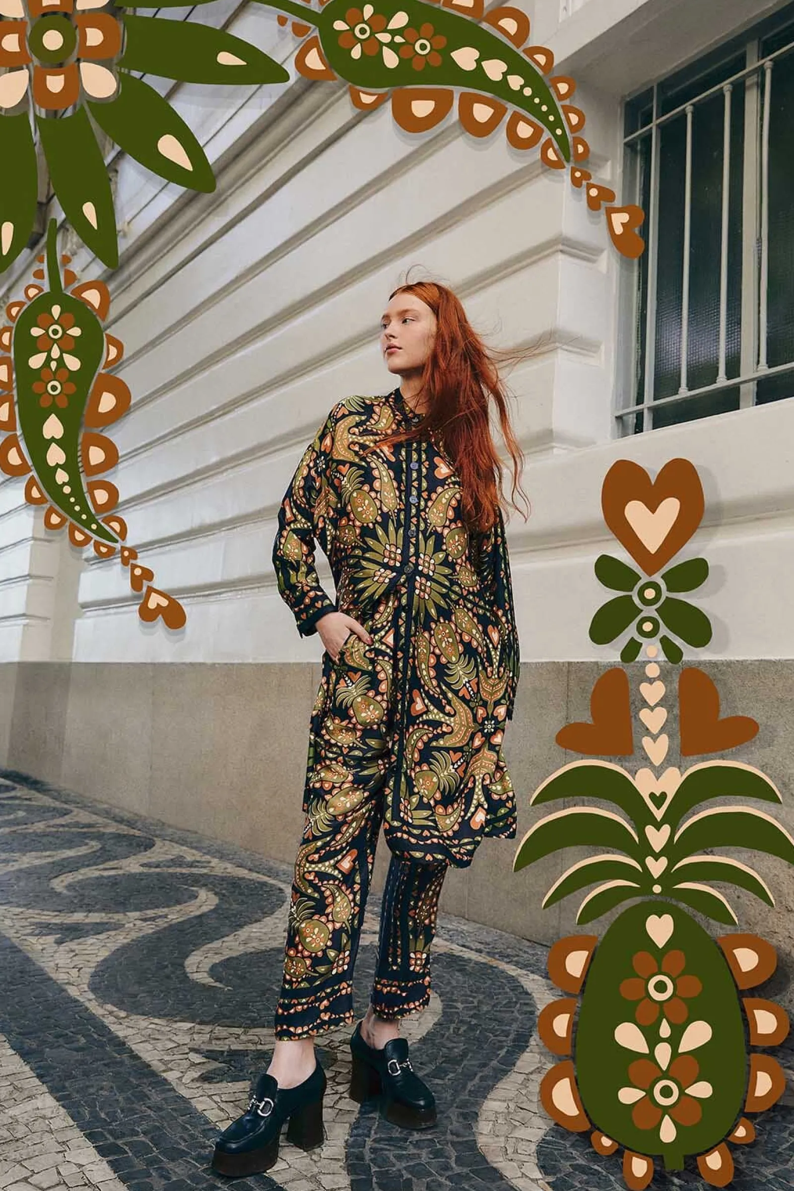 BLACK MARTINA SCARF PANTS