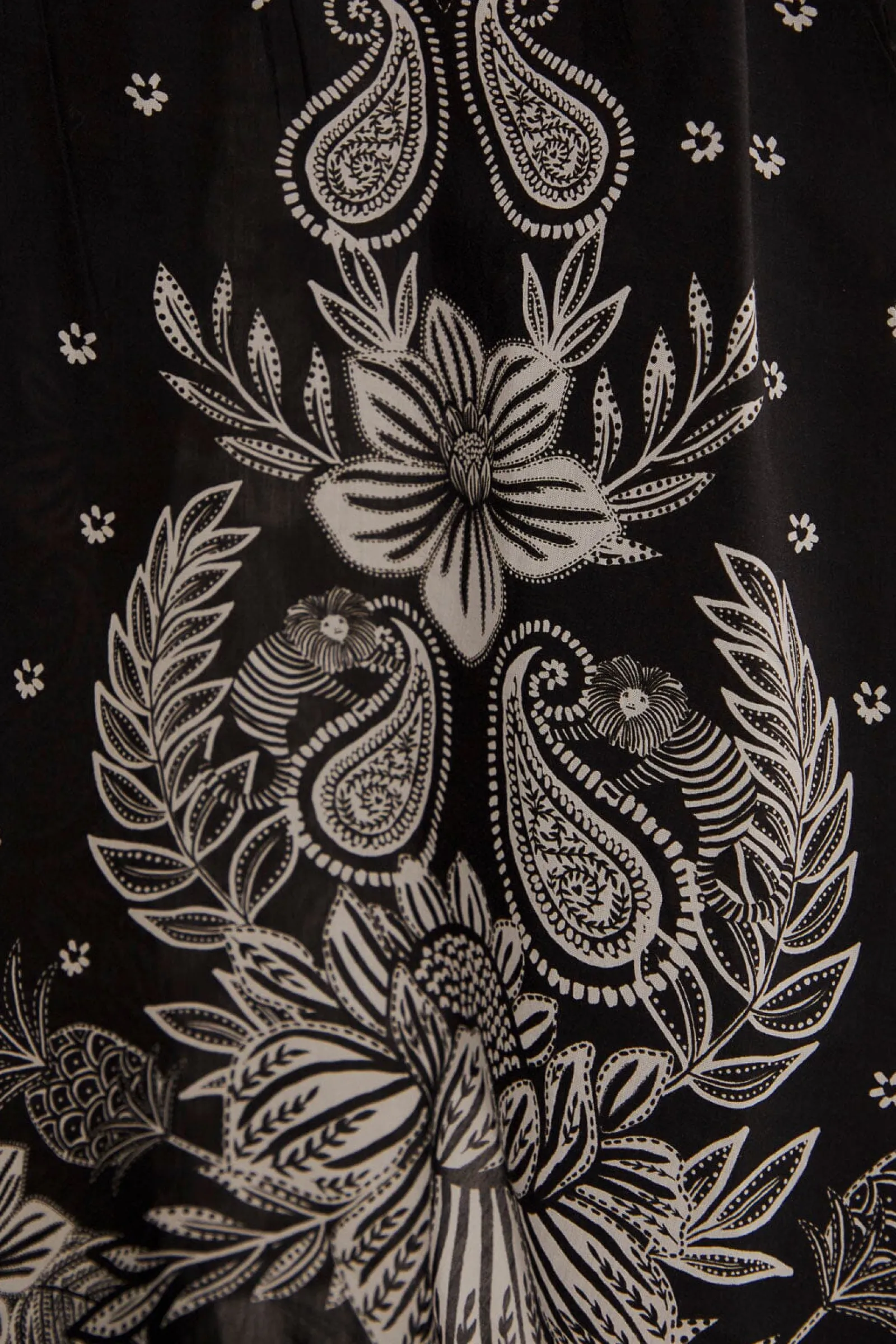 BLACK PAISLEY BLOOM MAXI DRESS