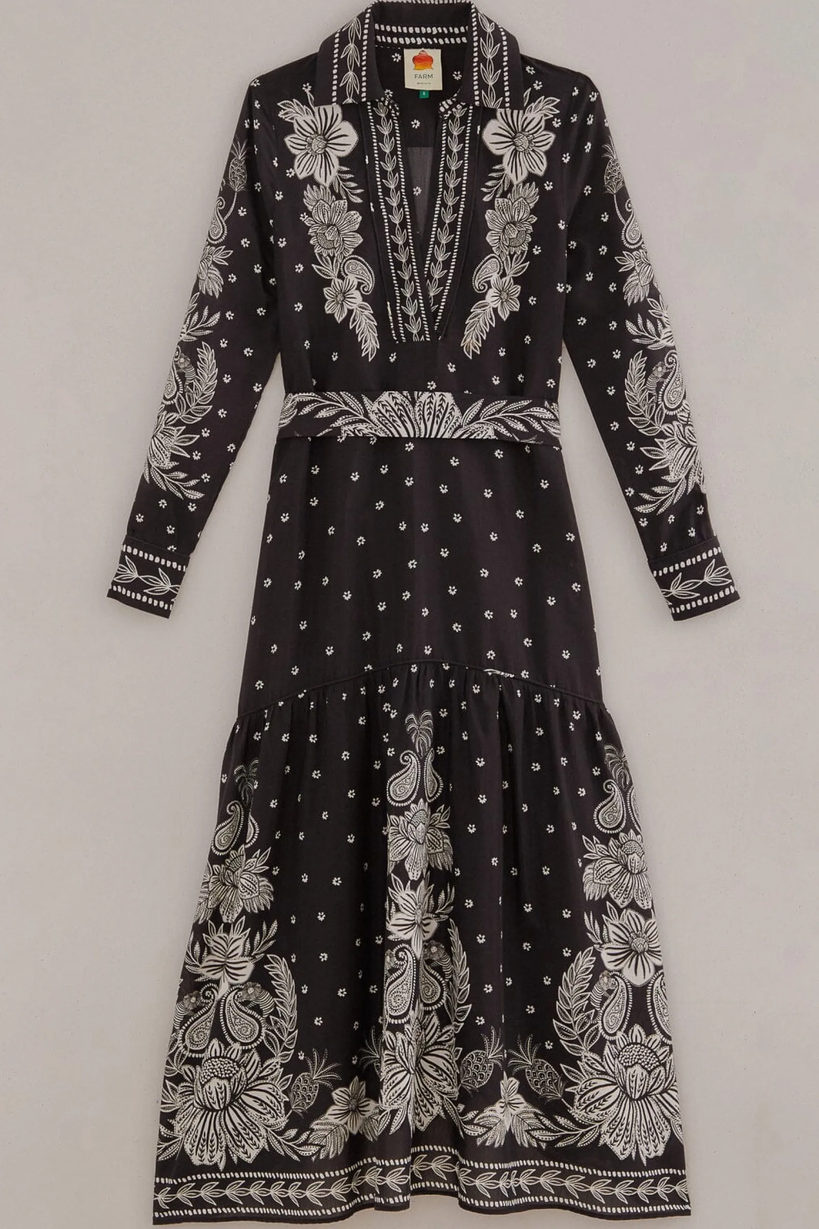 BLACK PAISLEY BLOOM MAXI DRESS