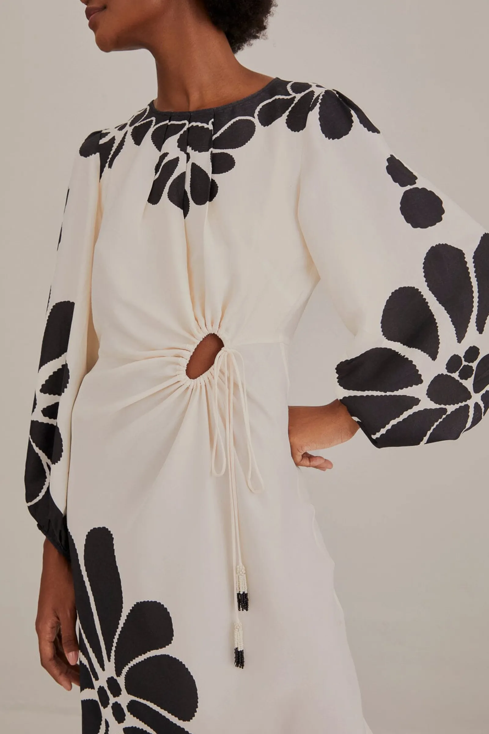 BLACK PALERMO CUT OUT LENZING™ ECOVERO™ VISCOSE MAXI DRESS