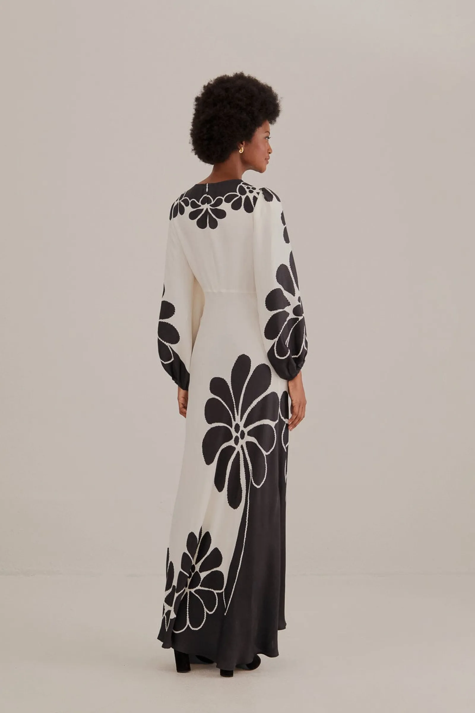 BLACK PALERMO CUT OUT LENZING™ ECOVERO™ VISCOSE MAXI DRESS