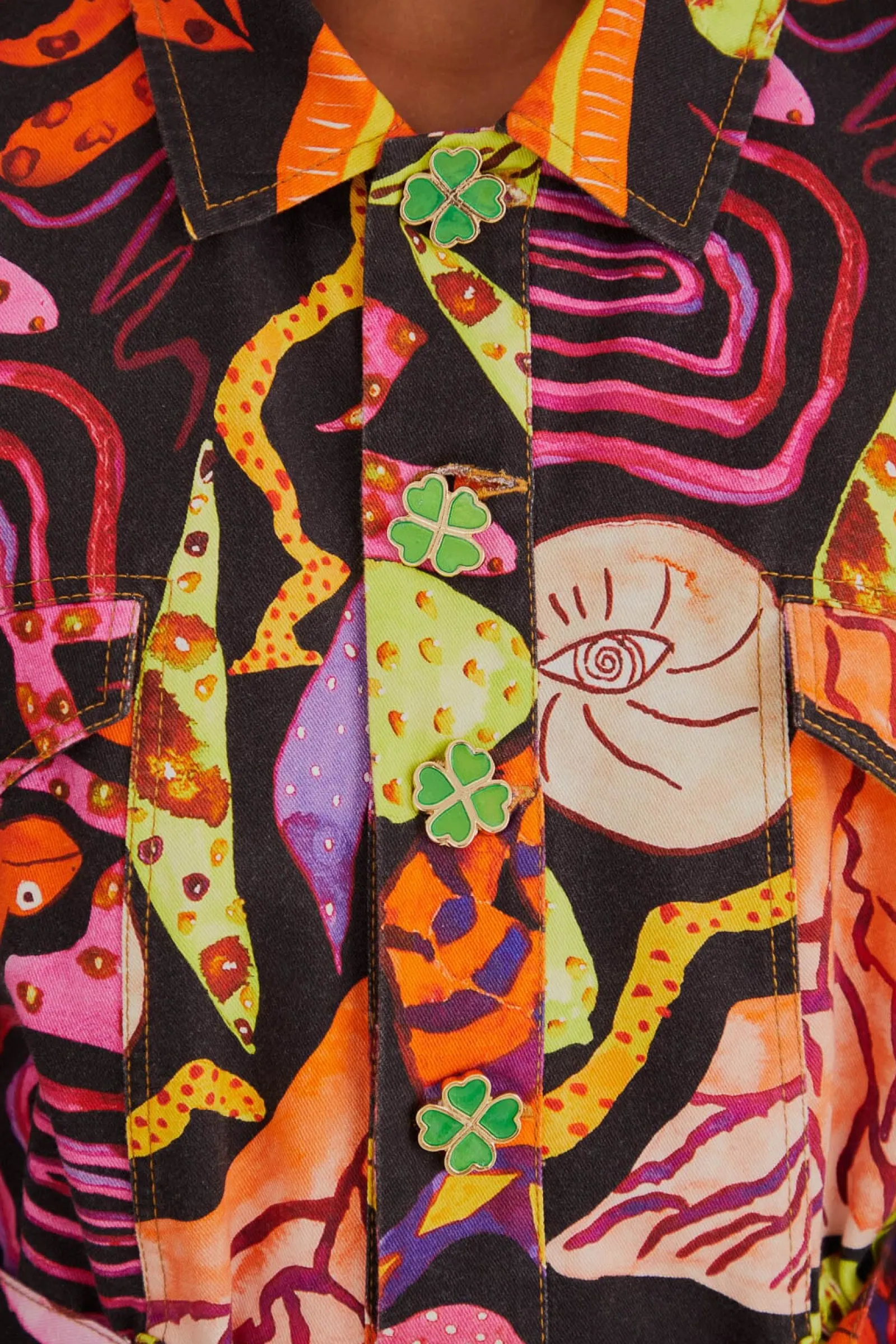 BLACK PSYCHEDELIC GARDEN JUMPSUIT