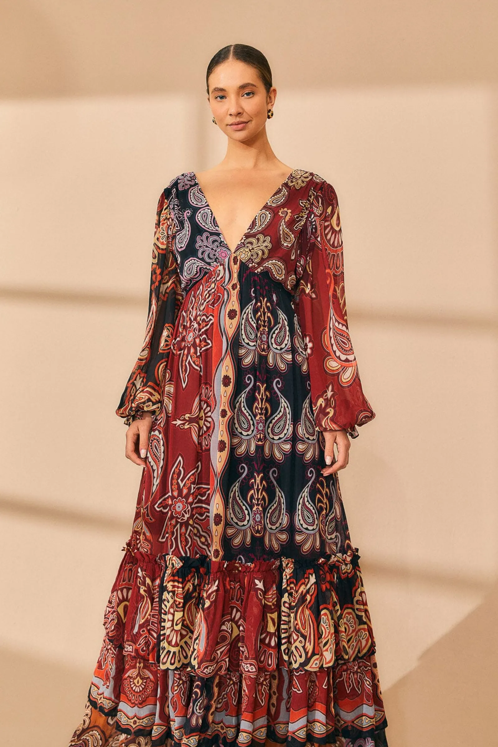  BLACK SWEET MERMAIDS V NECK MAXI DRESS