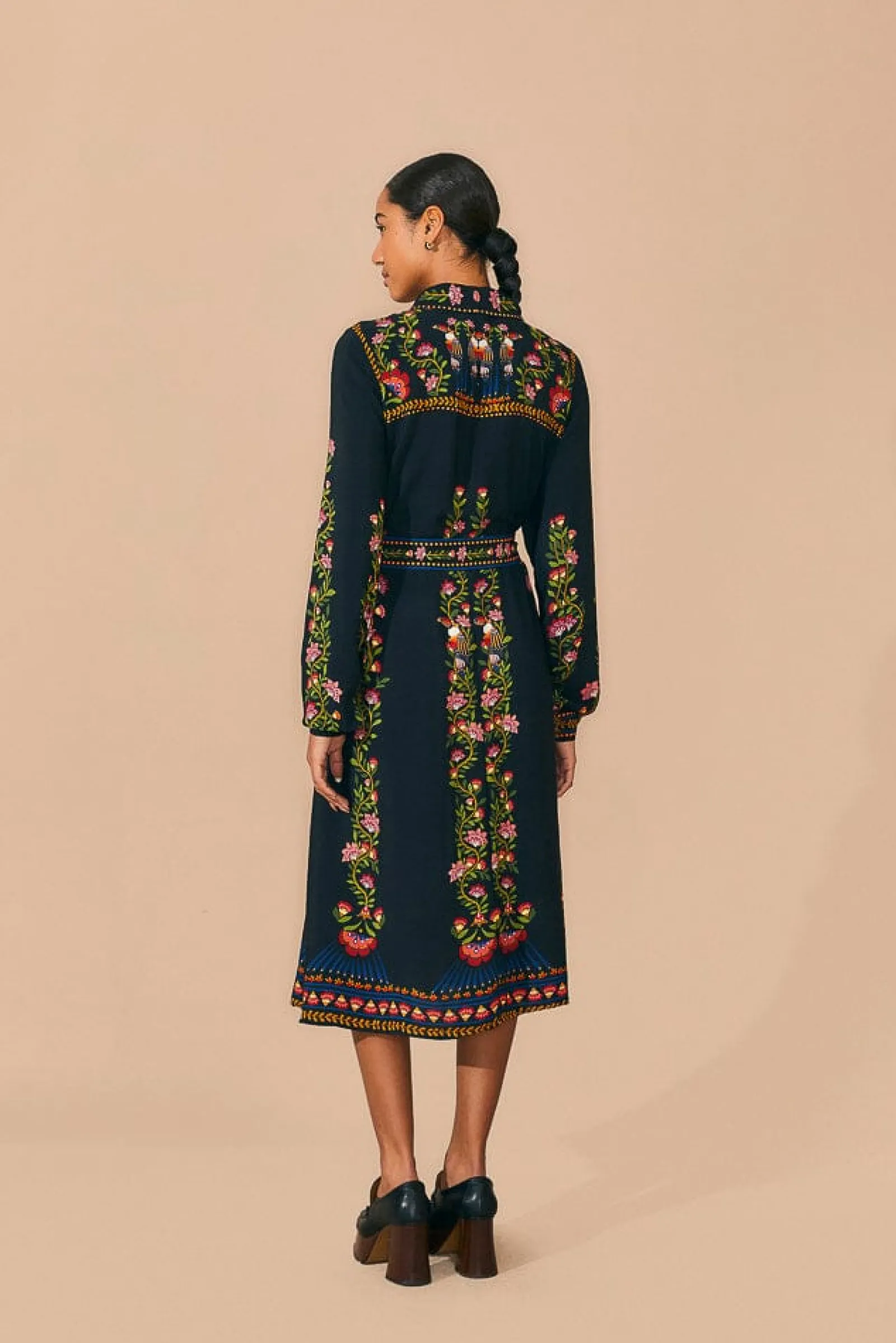 BLACK TOUCAN GARDEN MIDI DRESS