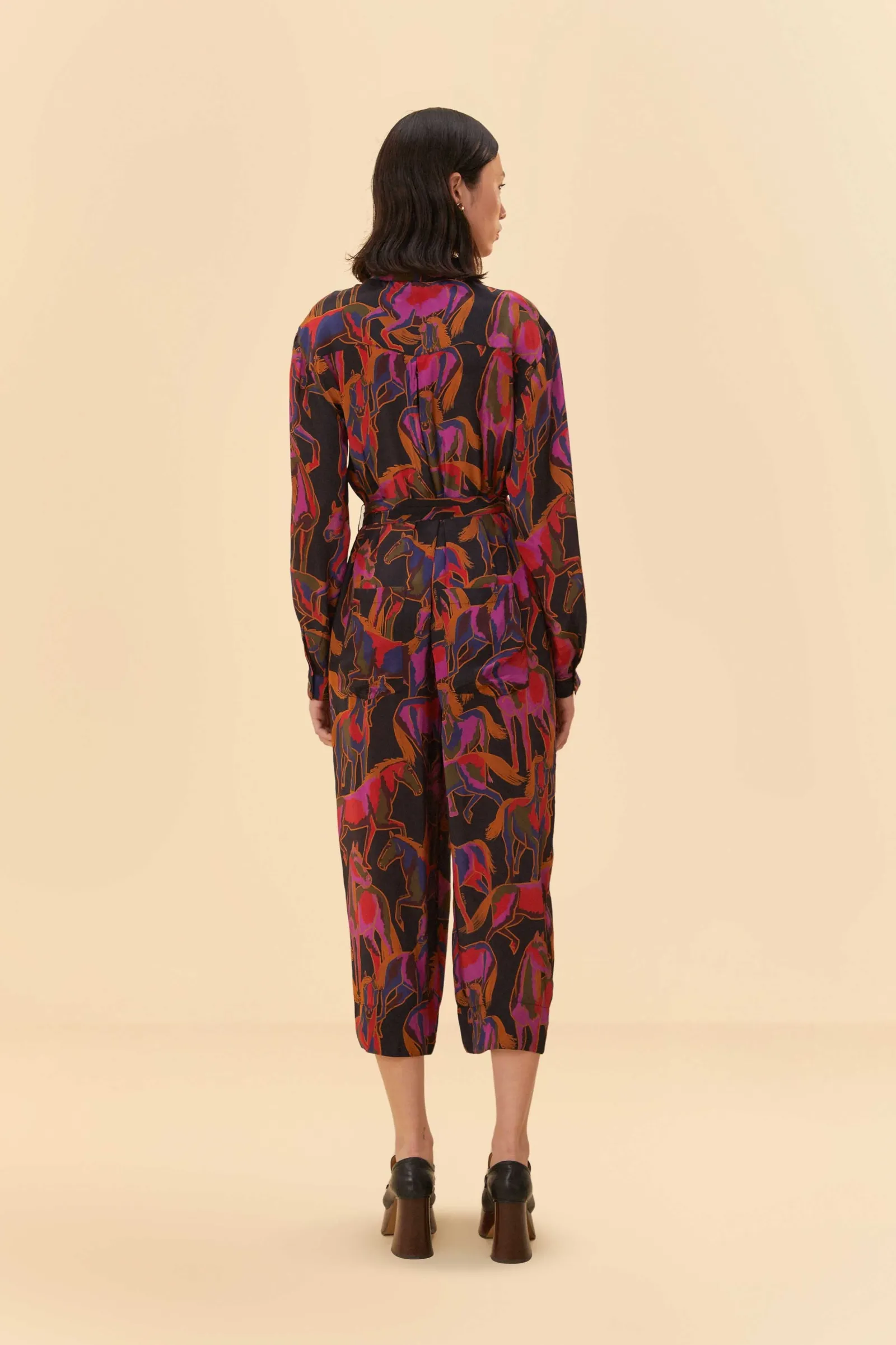 BLACK WILD HORSES JUMPSUIT