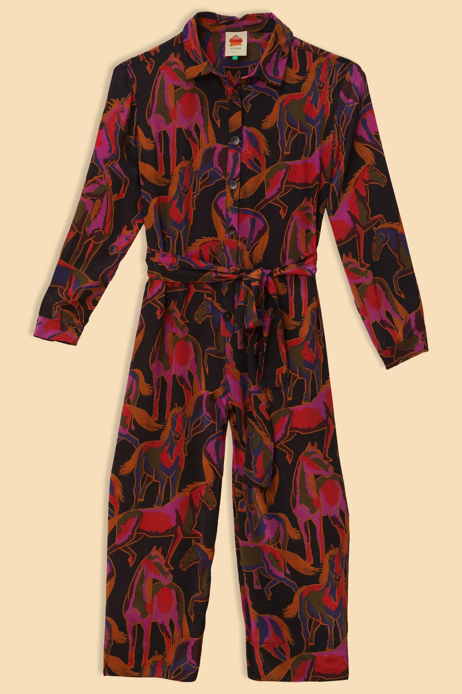 BLACK WILD HORSES JUMPSUIT
