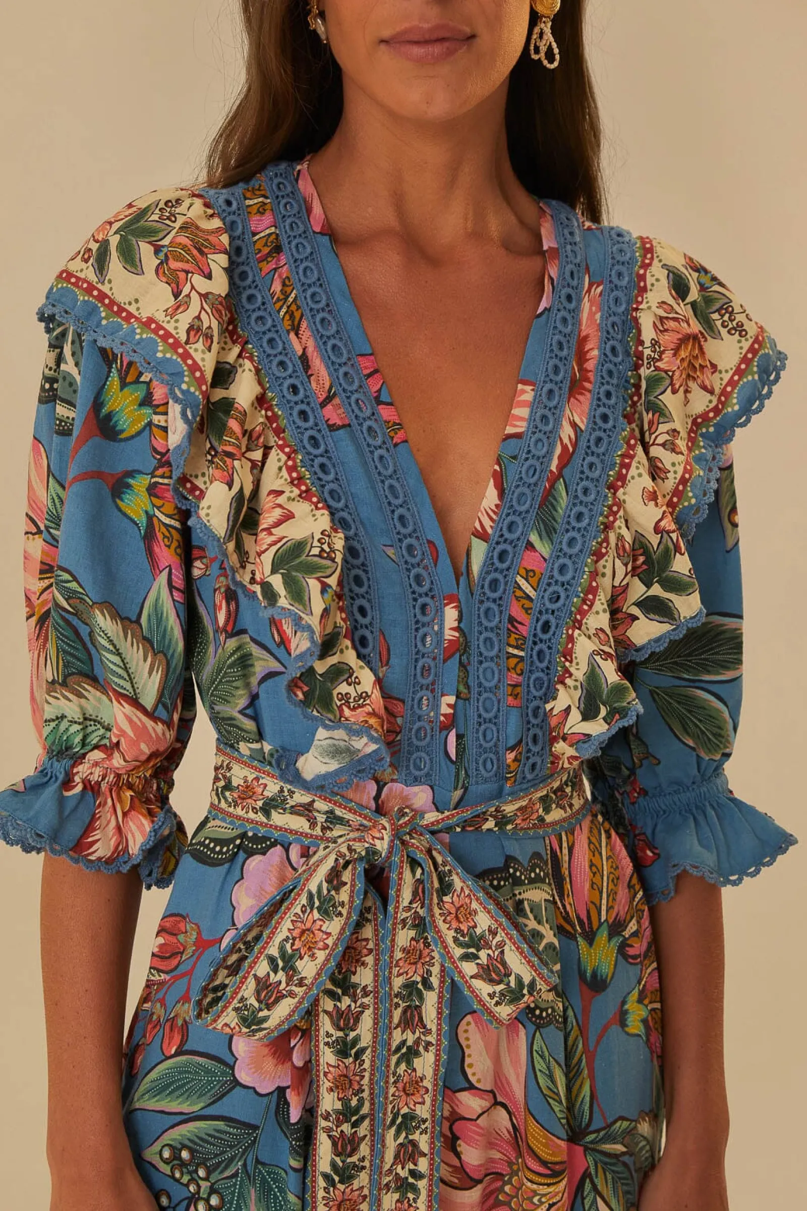 BLUE WONDERFUL BOUQUET LENZING™ ECOVERO™ EUROFLAX™ JUMPSUIT