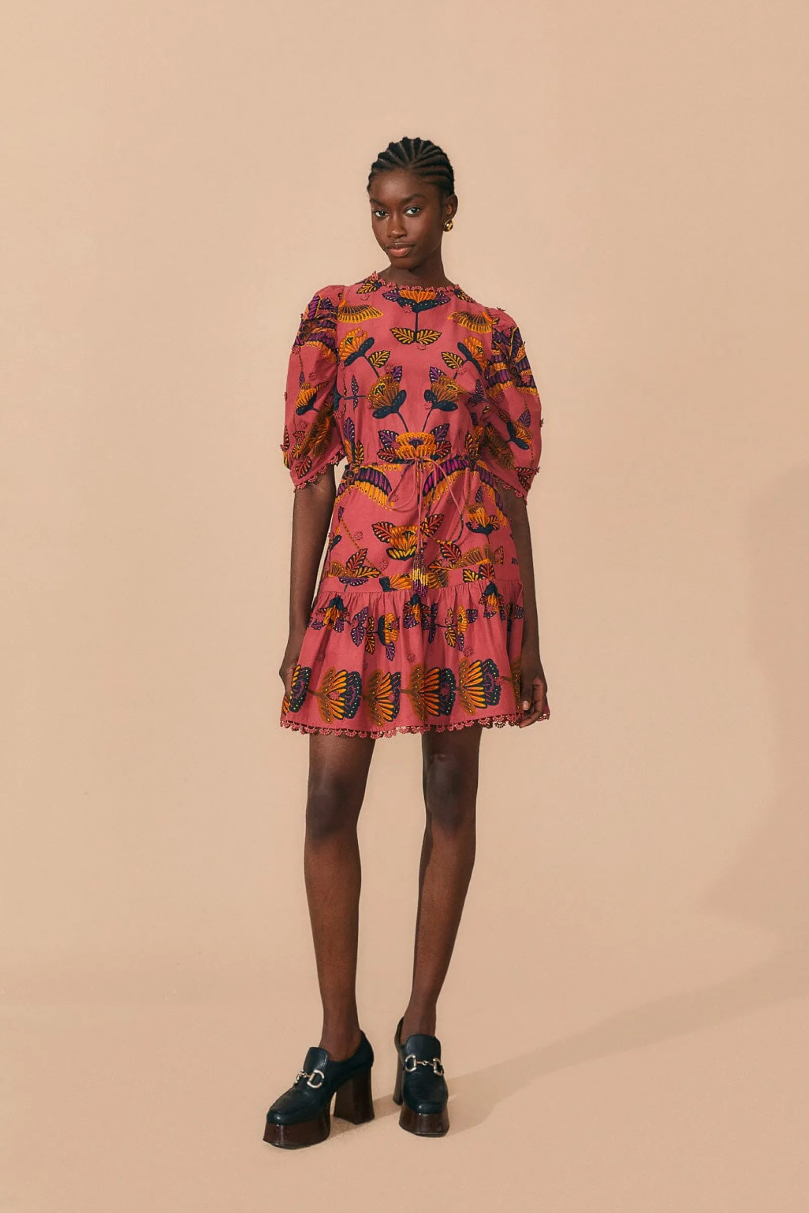  BLUSH LIVING BLOOM SHORT SLEEVE MINI DRESS