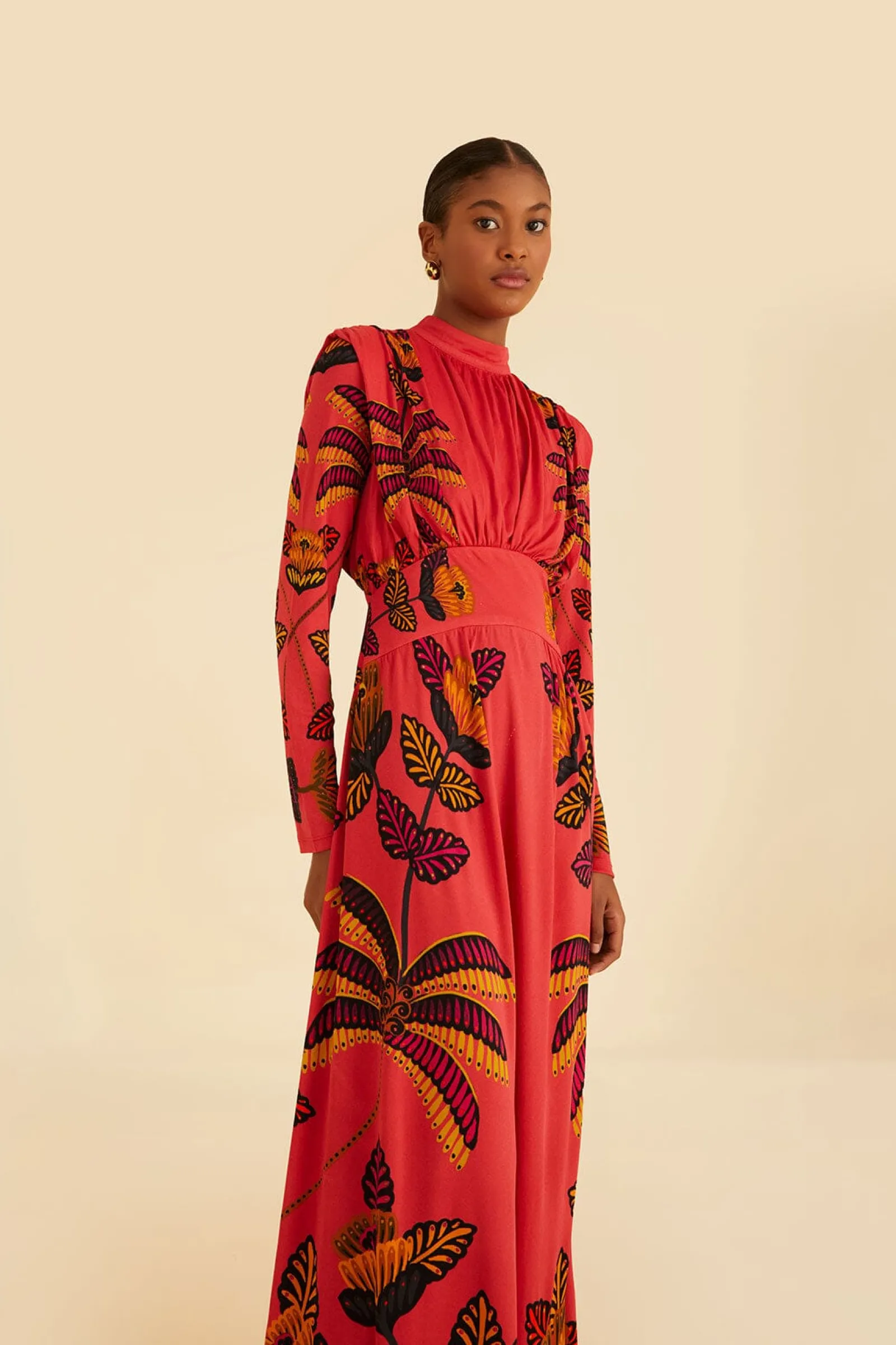 BLUSH LIVING BLOOM HIGH NECK MAXI DRESS