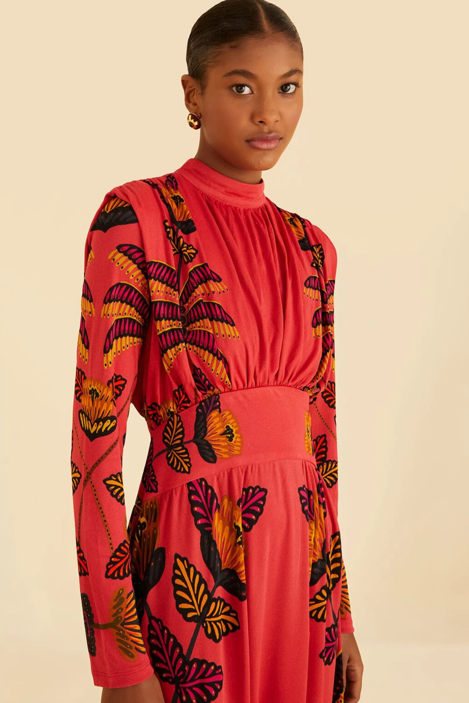 BLUSH LIVING BLOOM HIGH NECK MAXI DRESS