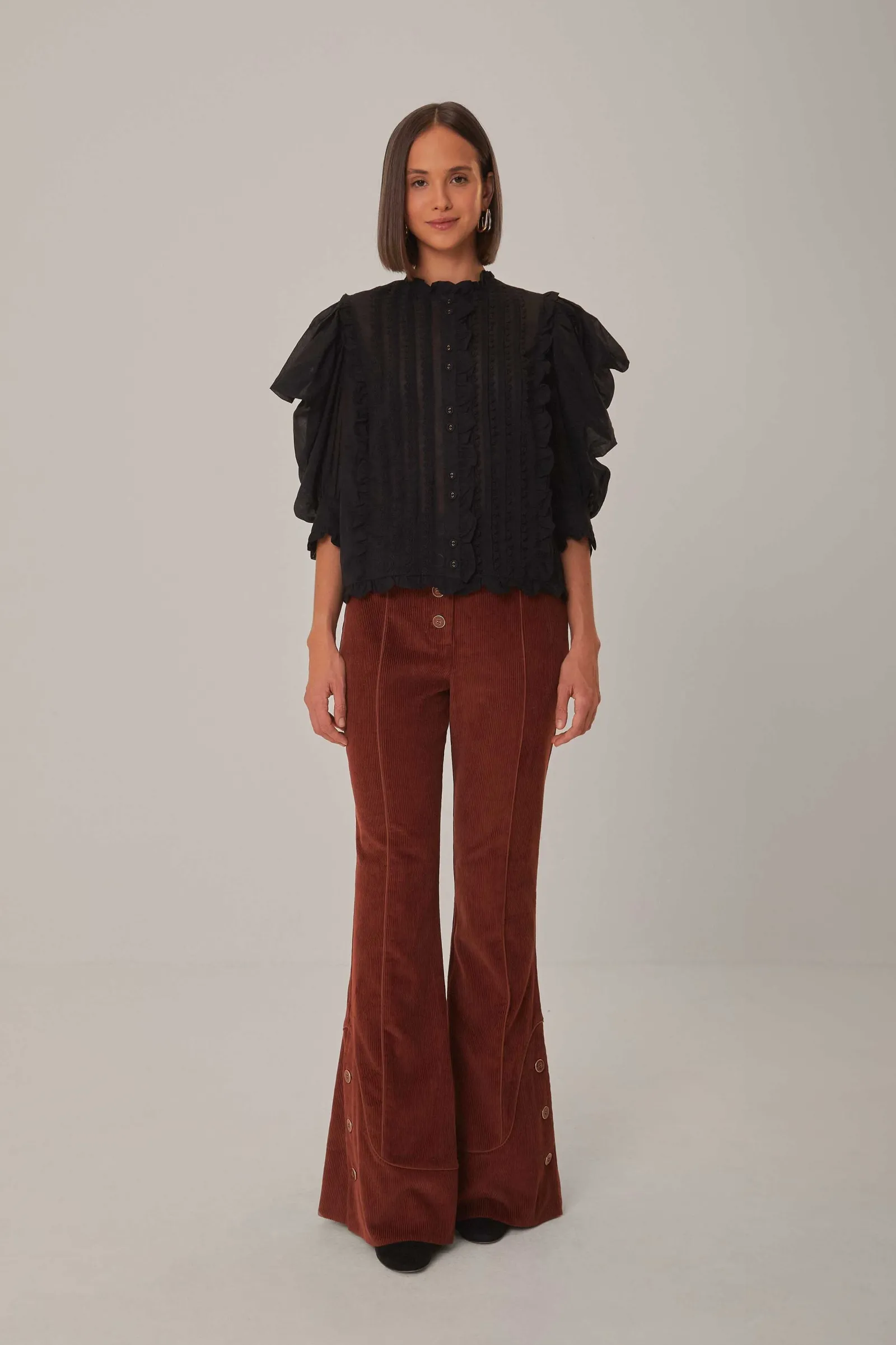  BROWN FLARE PANTS