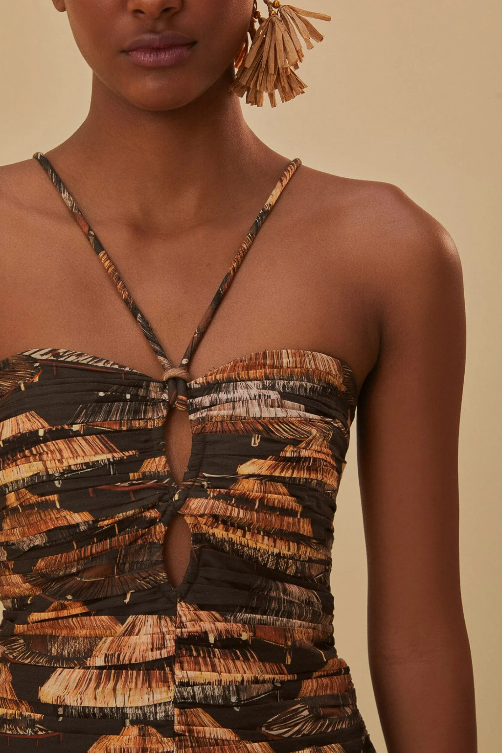 BROWN SHUHU MAXI DRESS SLEEVELESS