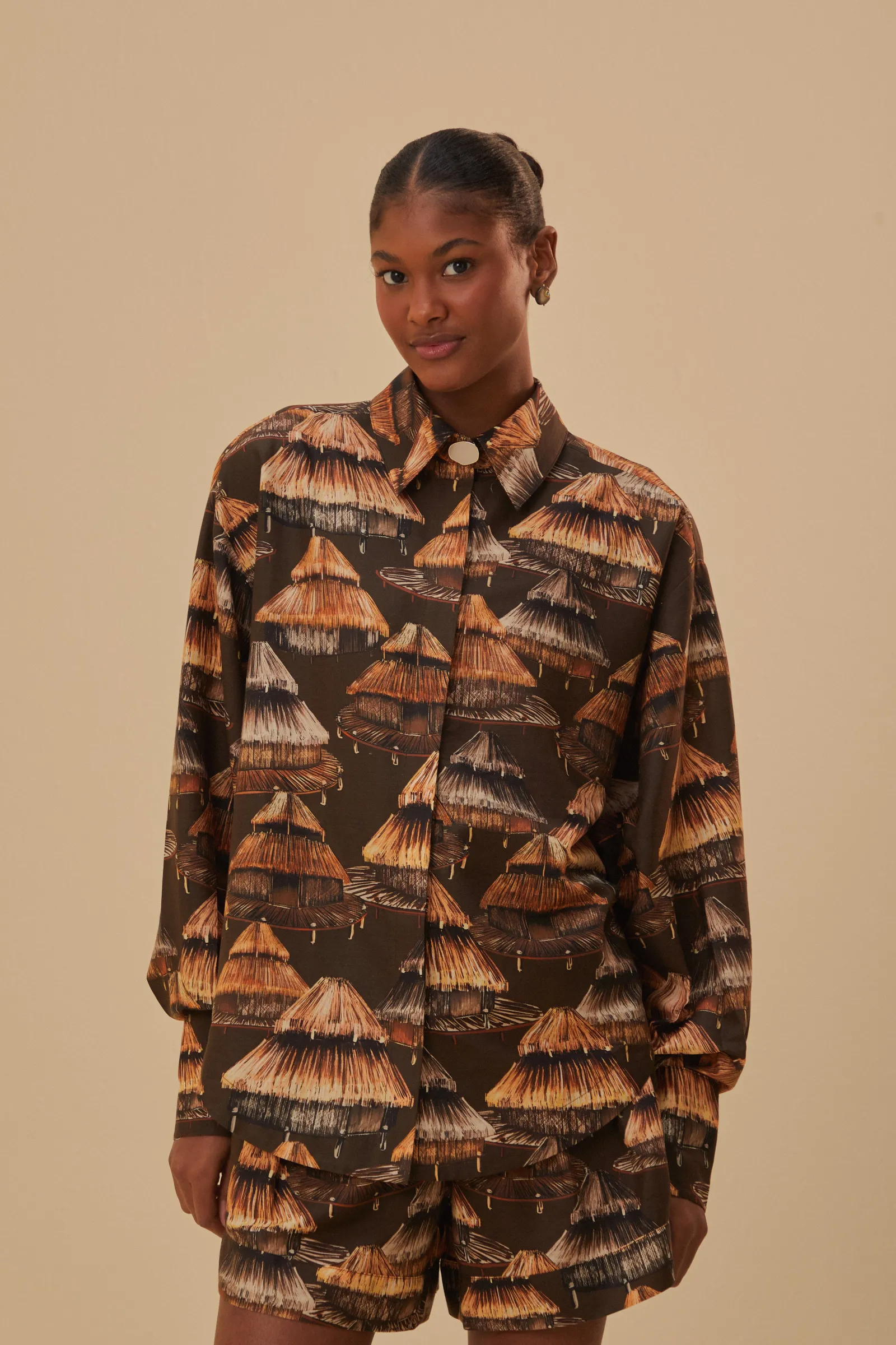  BROWN SHUHU SHIRT LONG SLEEVES