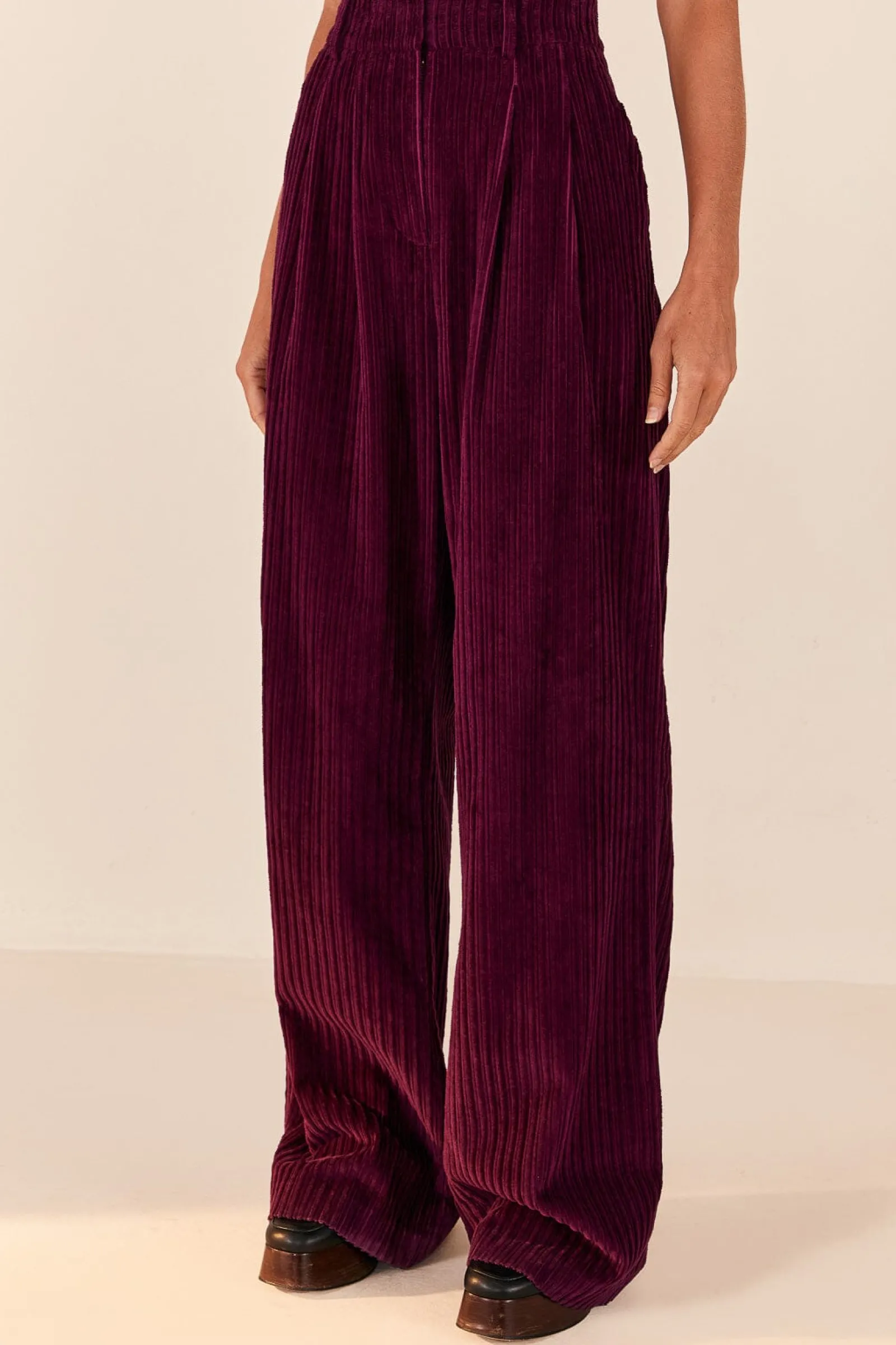 BURGUNDY CORDUROY PANTS