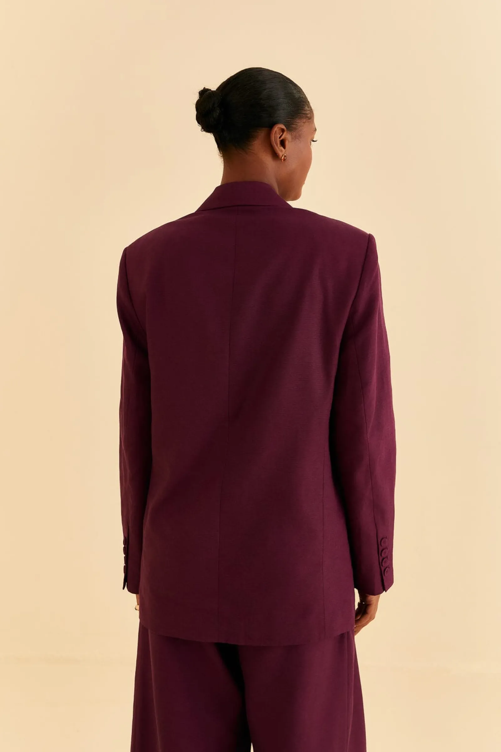 BURGUNDY STRAIGHT BLAZER