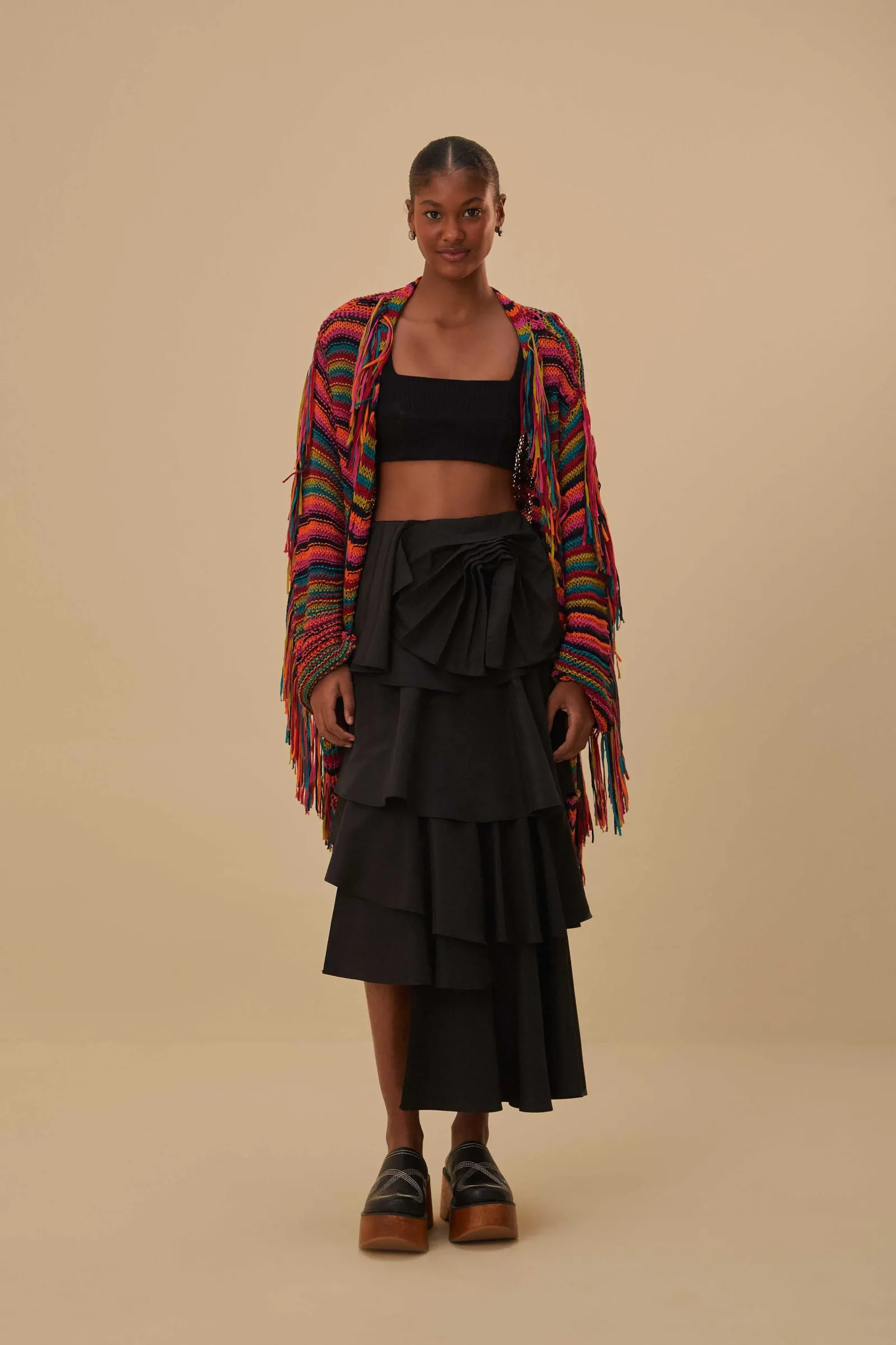 COLORFUL STRIPES KNIT CARDIGAN