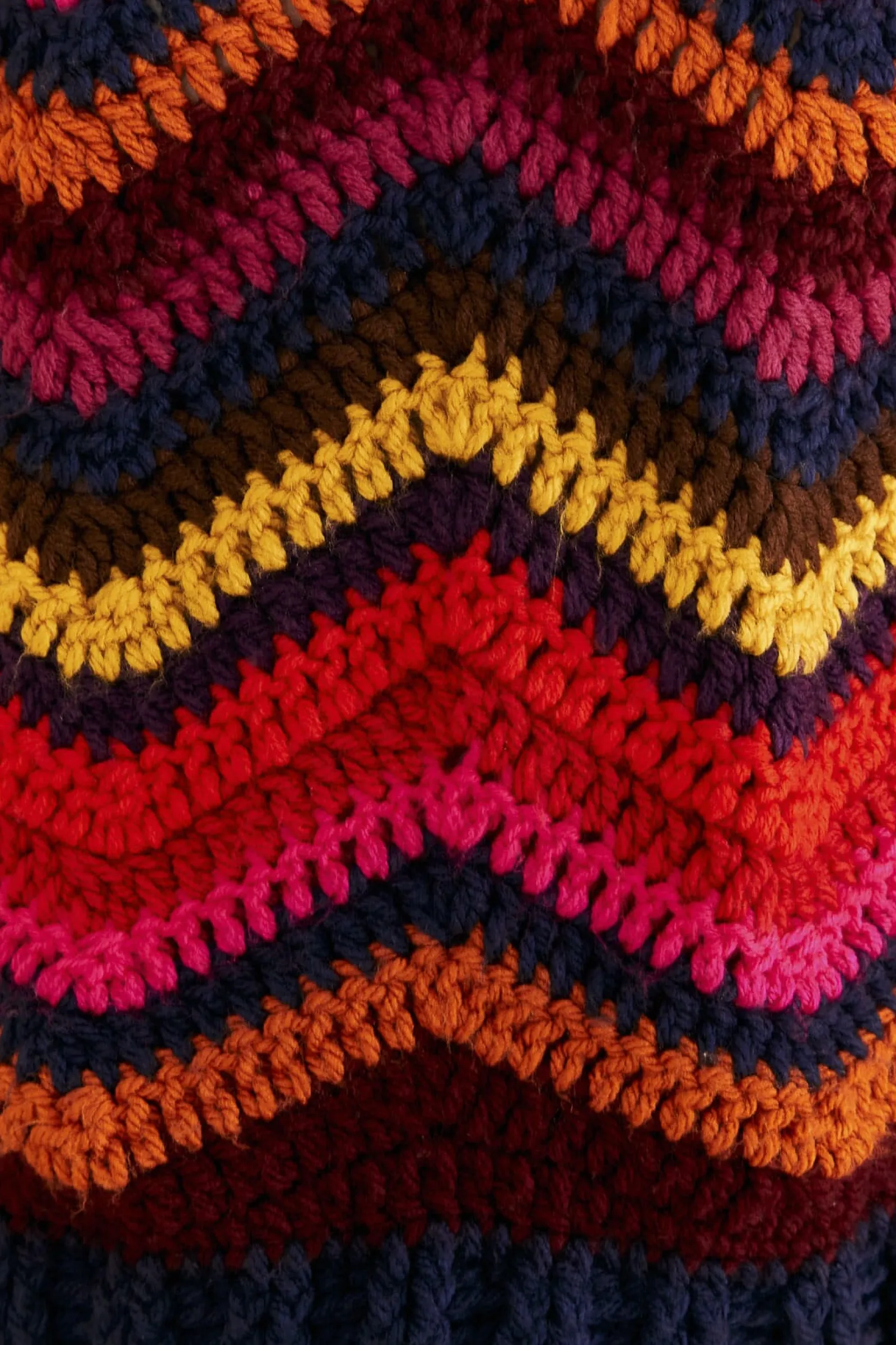 COLORFUL WAVES CROCHET HIGH NECK SWEATER