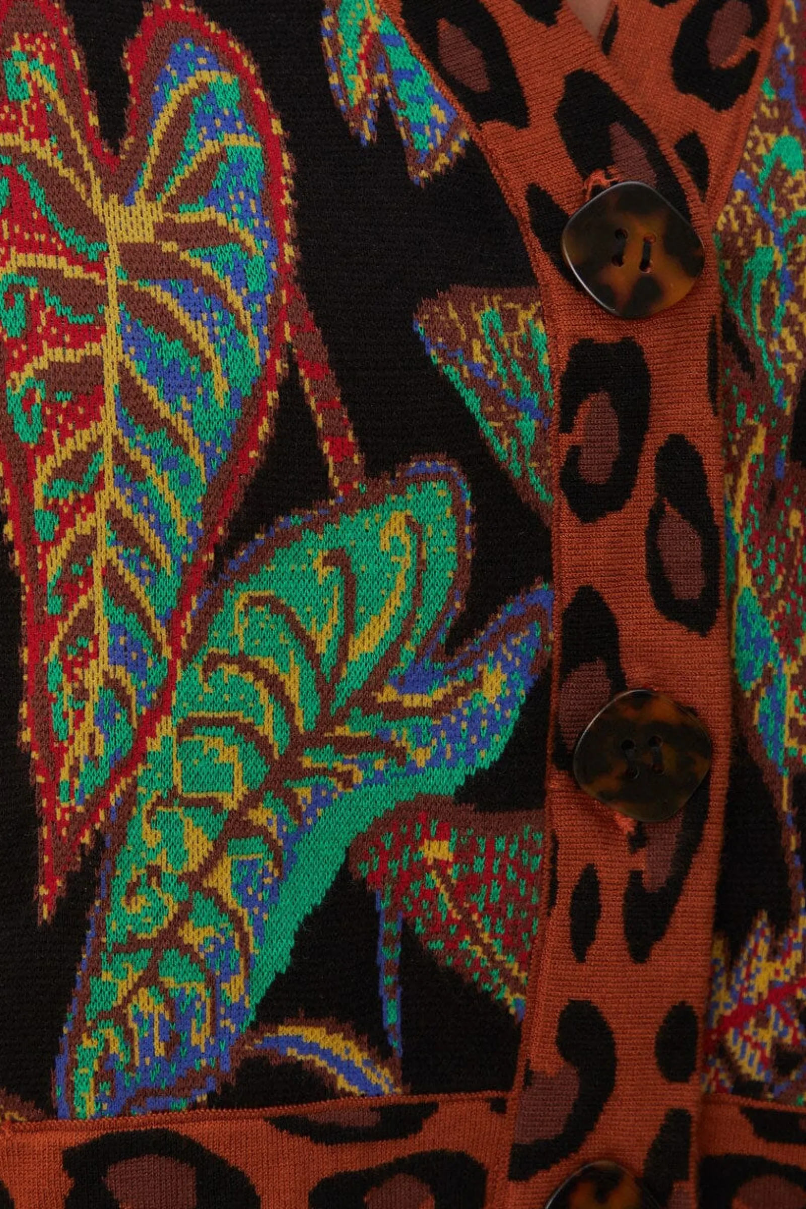 COOL FOLIAGE CROPPED KNIT CARDIGAN