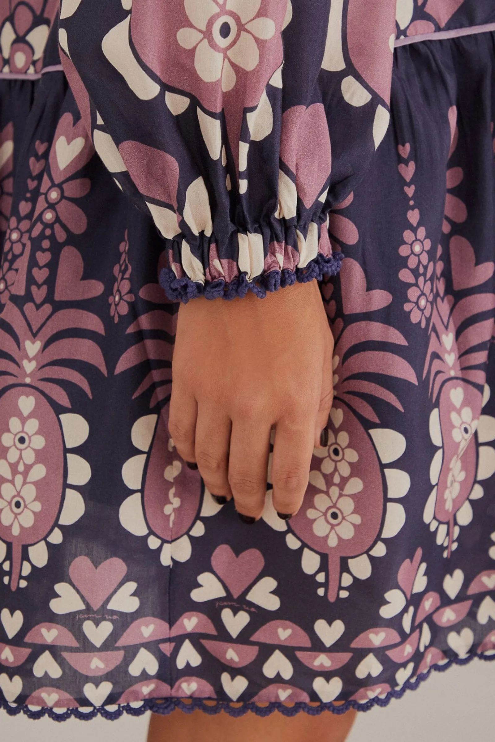 DARK BLUE AINIKA MARTINA LONG SLEEVE MINI DRESS