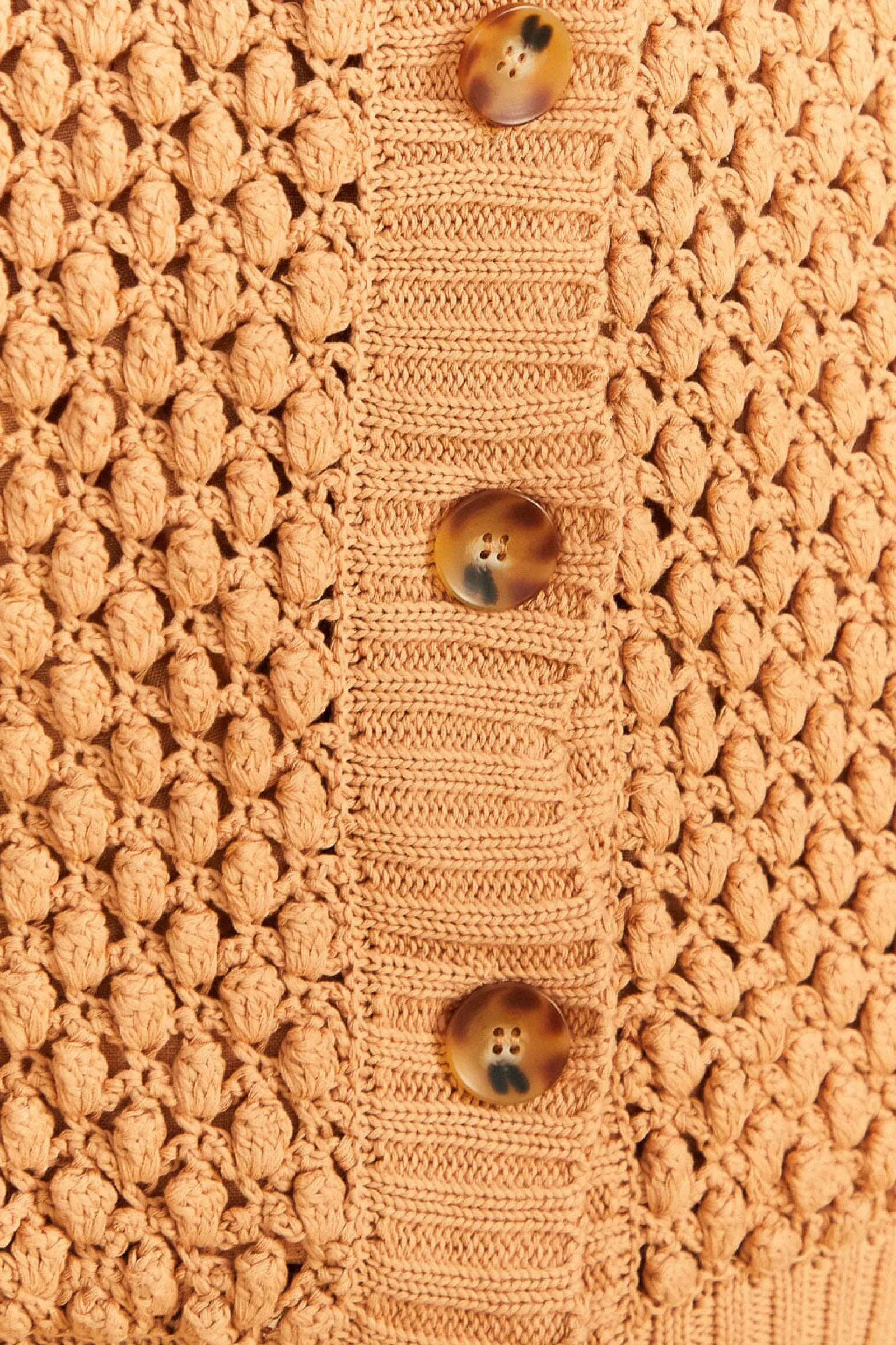 DARK SAND HANDMADE DOTS CARDIGAN