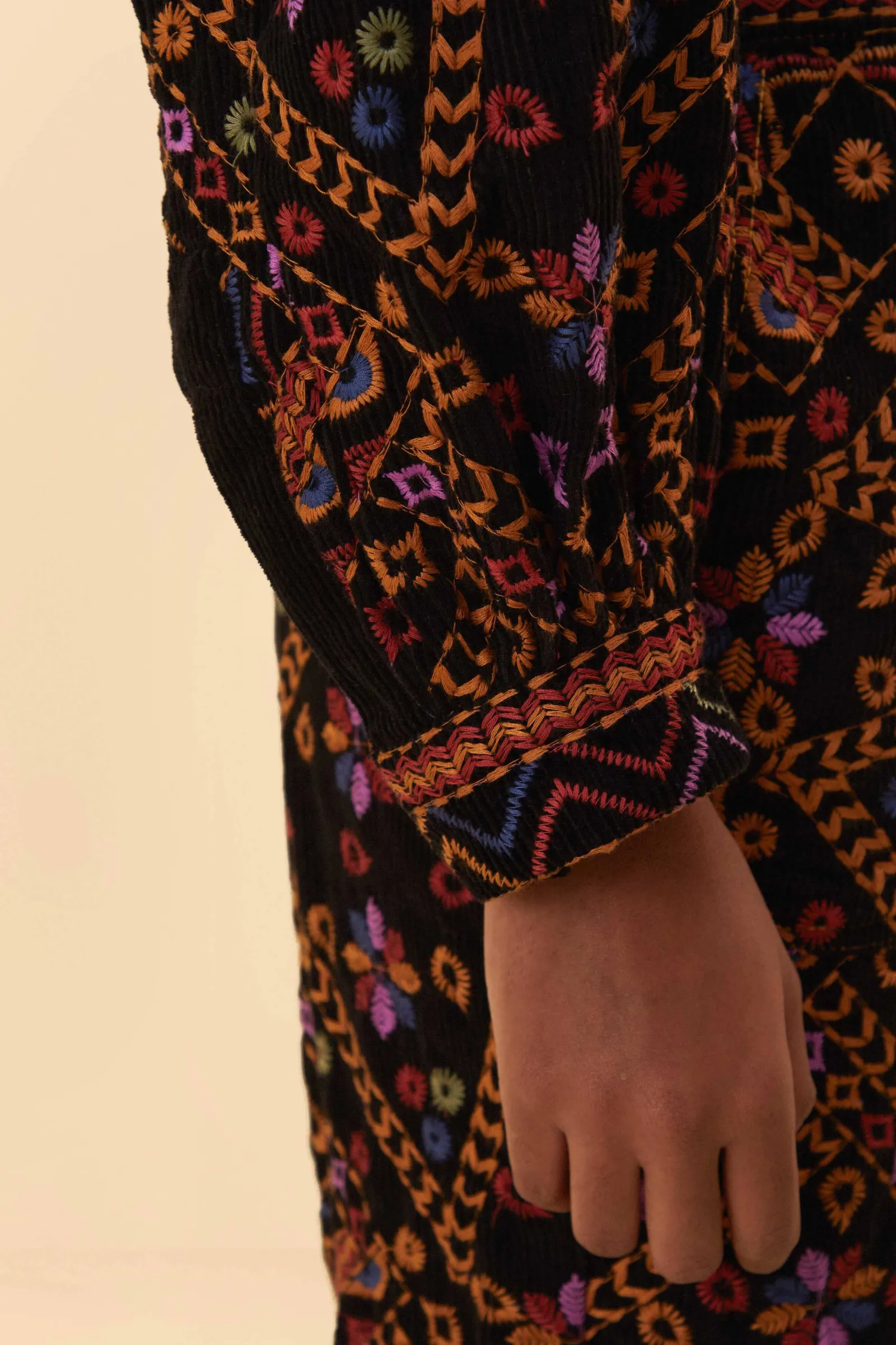 EMBROIDERED LONG SLEEVE JUMPSUIT