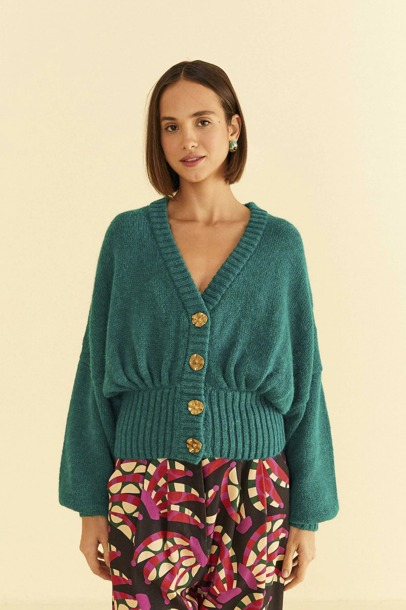 EMERALD BUBBLE KNIT CARDIGAN