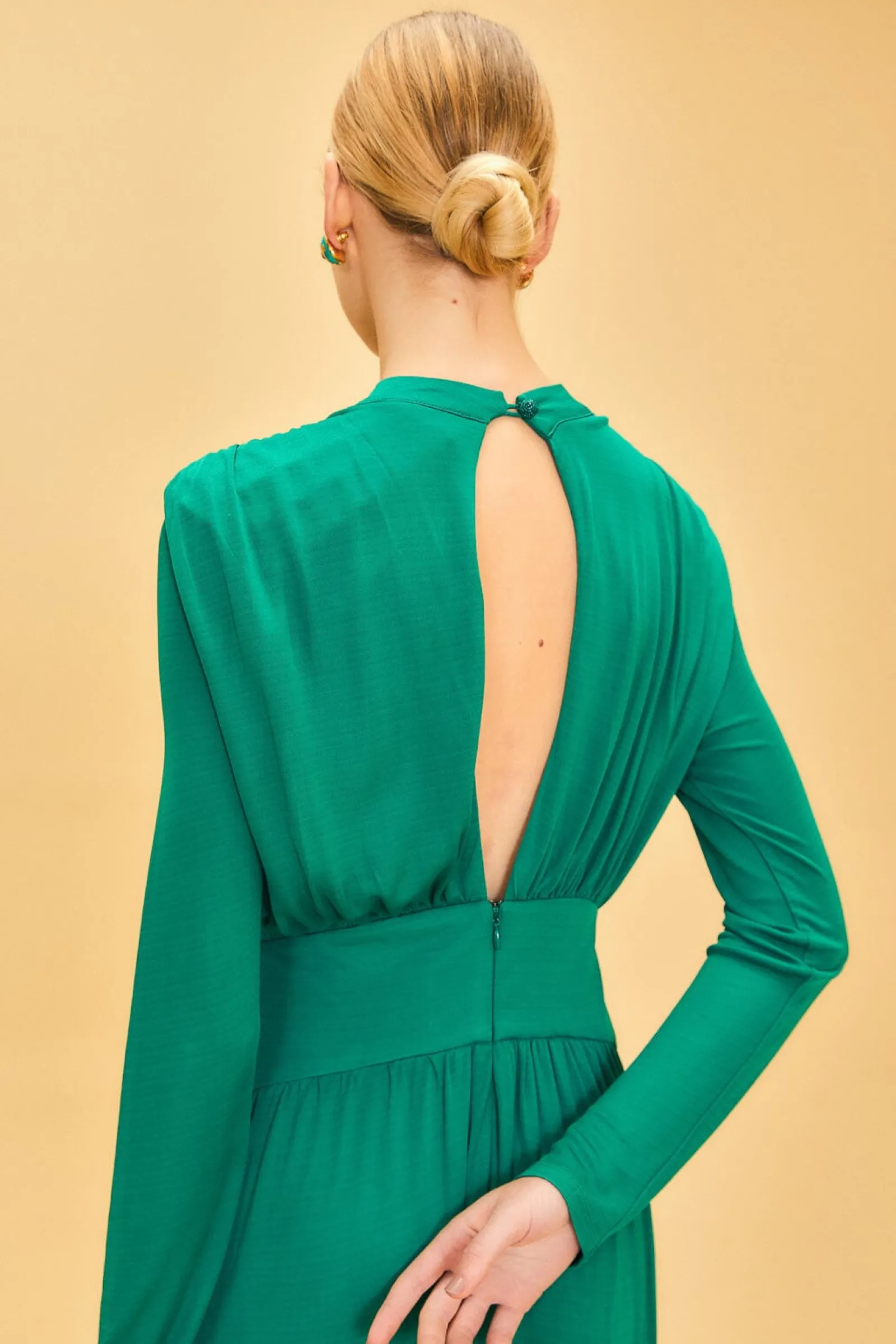 EMERALD HIGH NECK MAXI DRESS