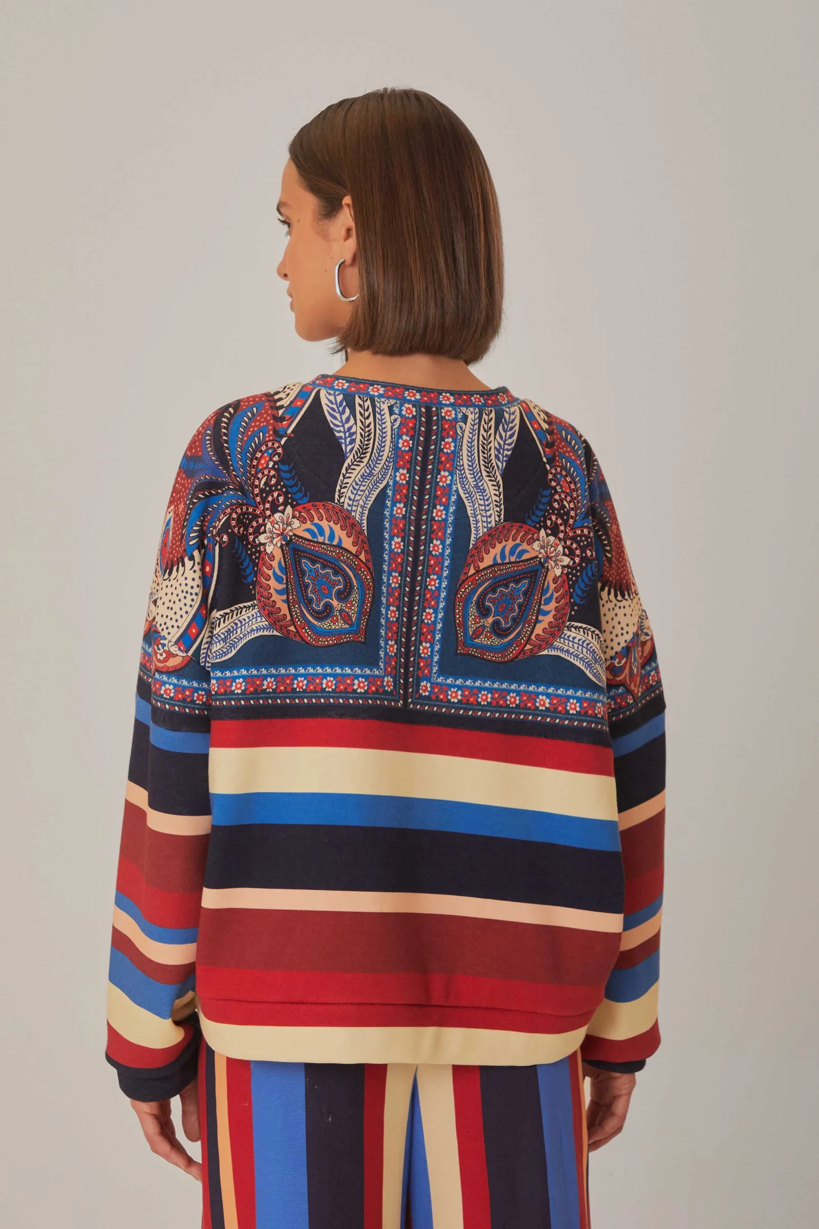 ENERGY SCARF MIXED PRINT SWEATSHIRT