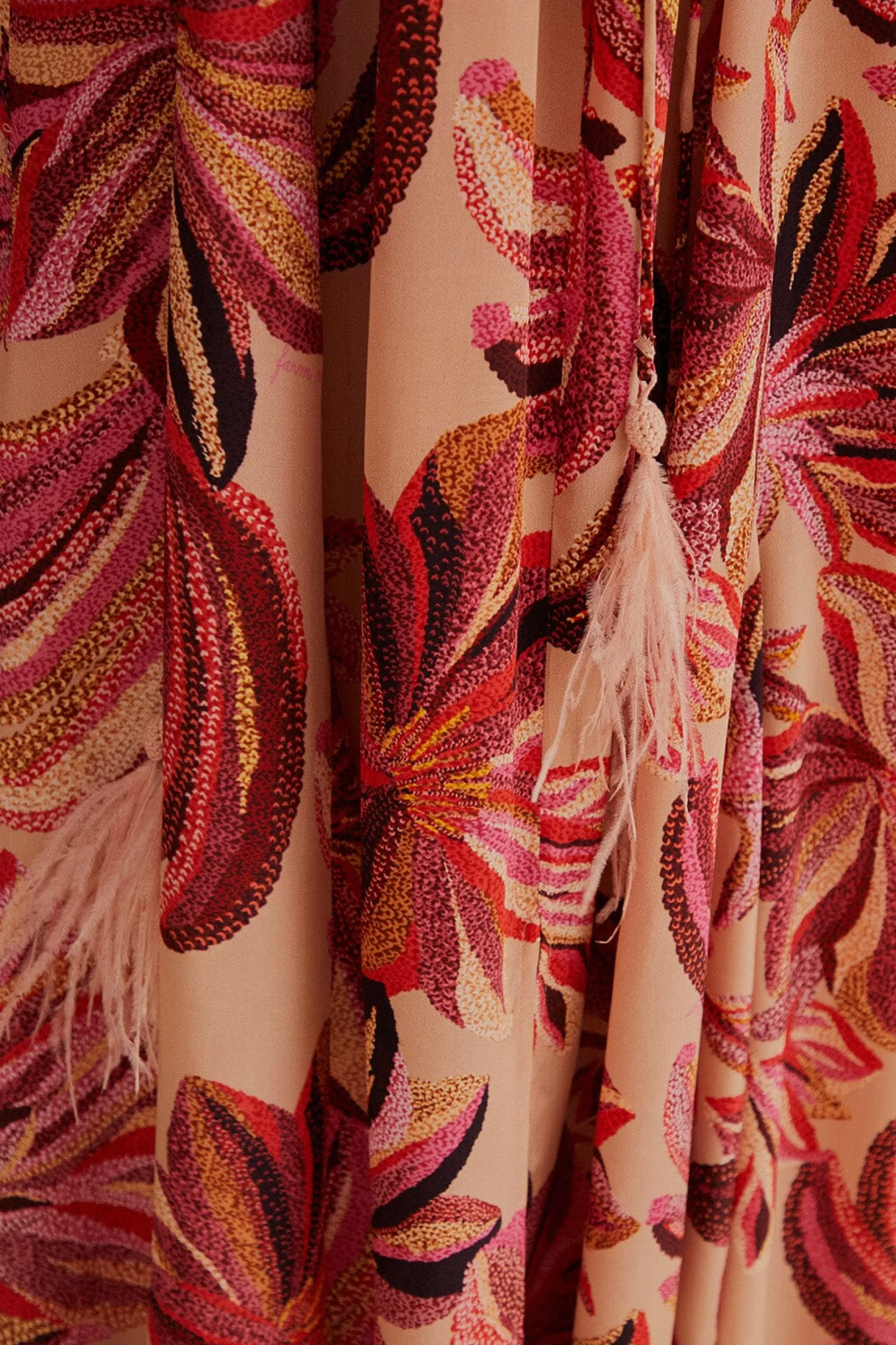 FLORAL TAPESTRY V NECK MAXI DRESS