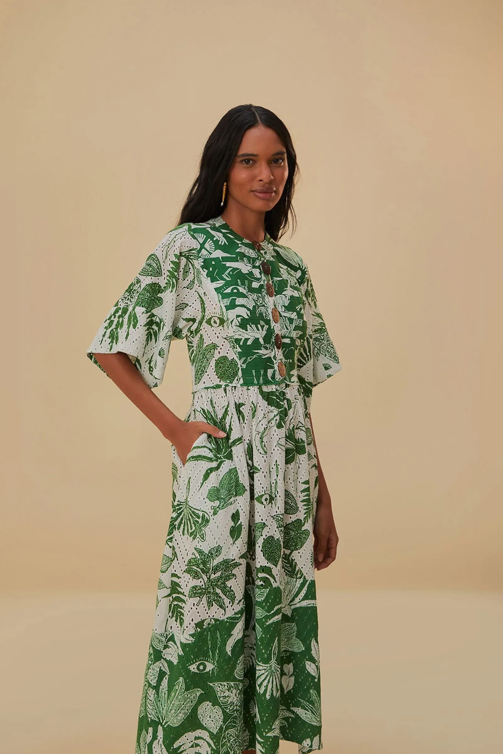 FOREST SOUL SHORT SLEEVE MIDI DRESS