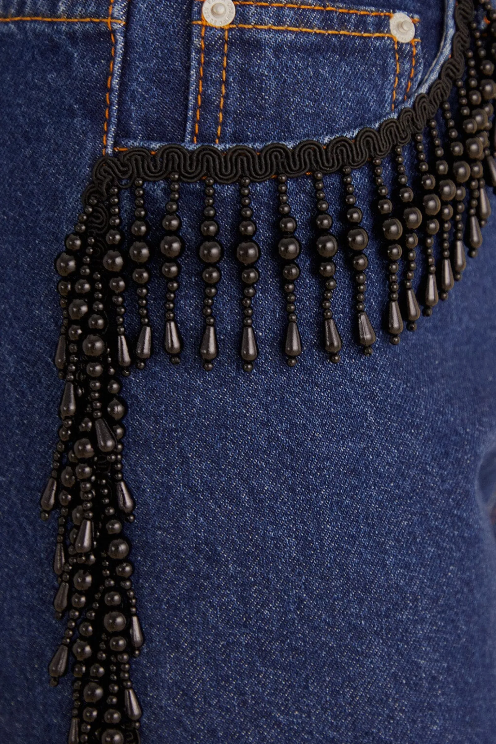 FRINGES BEADS WIDE PANTS