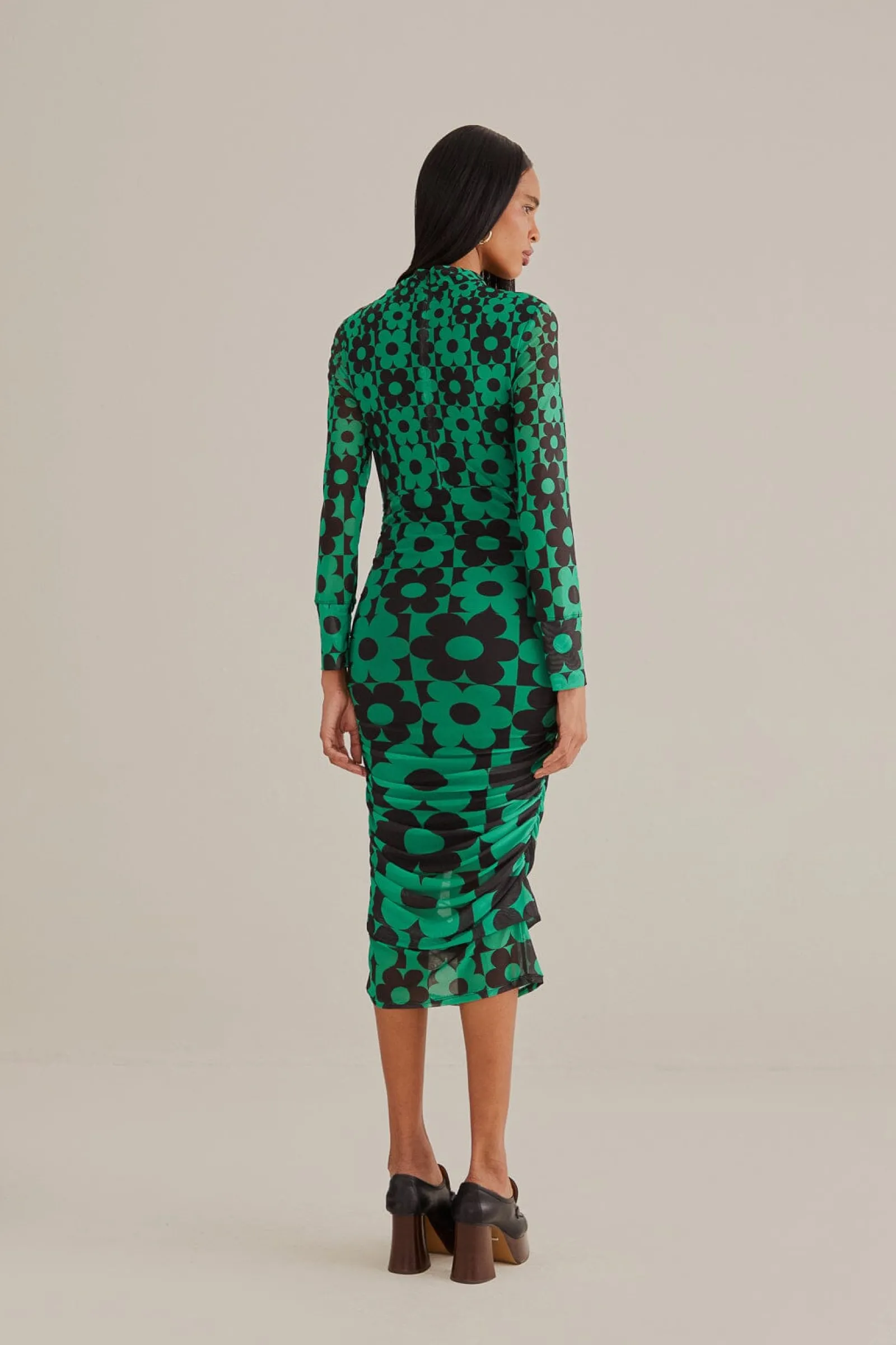 GREEN LOVEDAISY TULLE MIDI DRESS