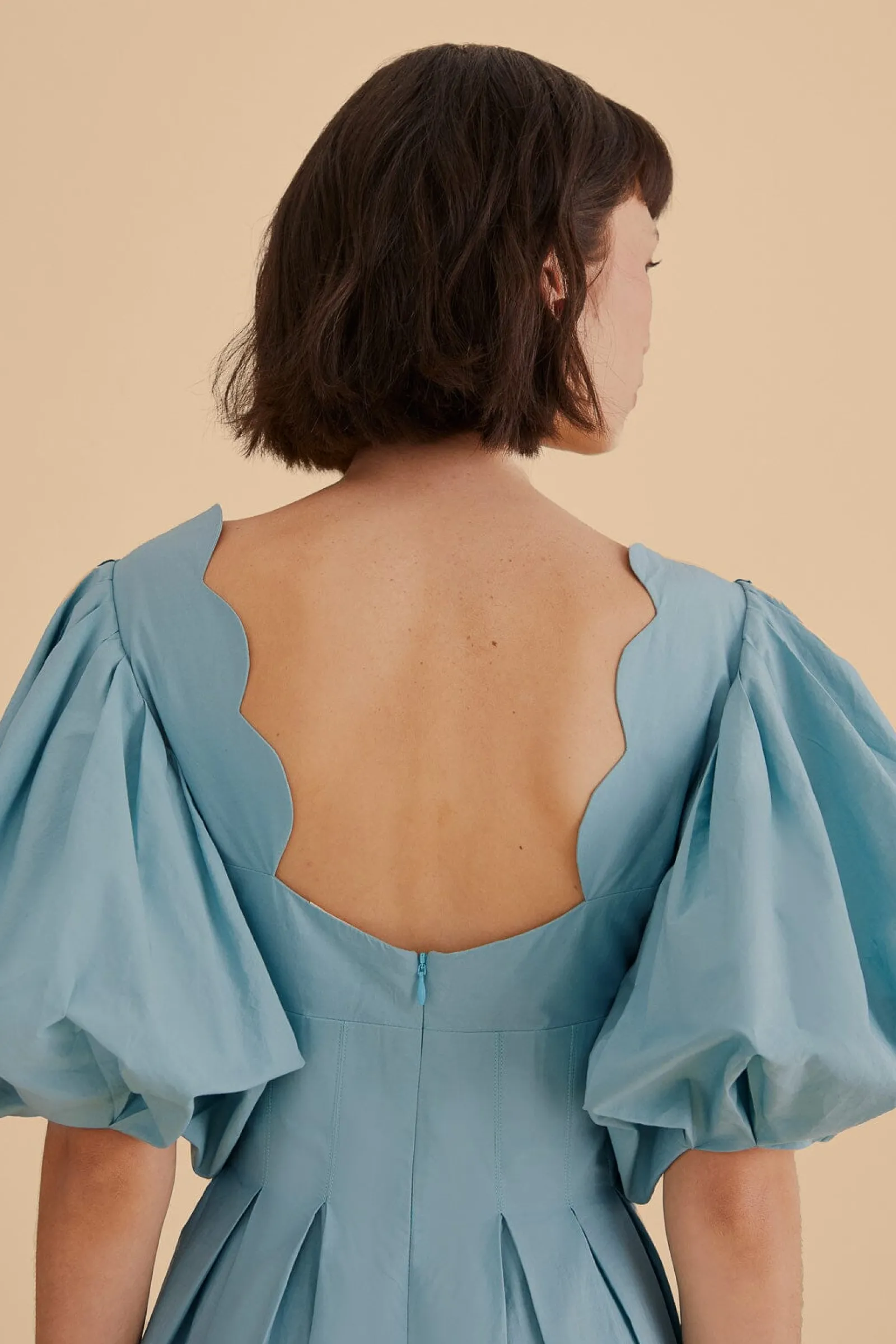 GREY BLUE CUT OUT MIDI DRESS