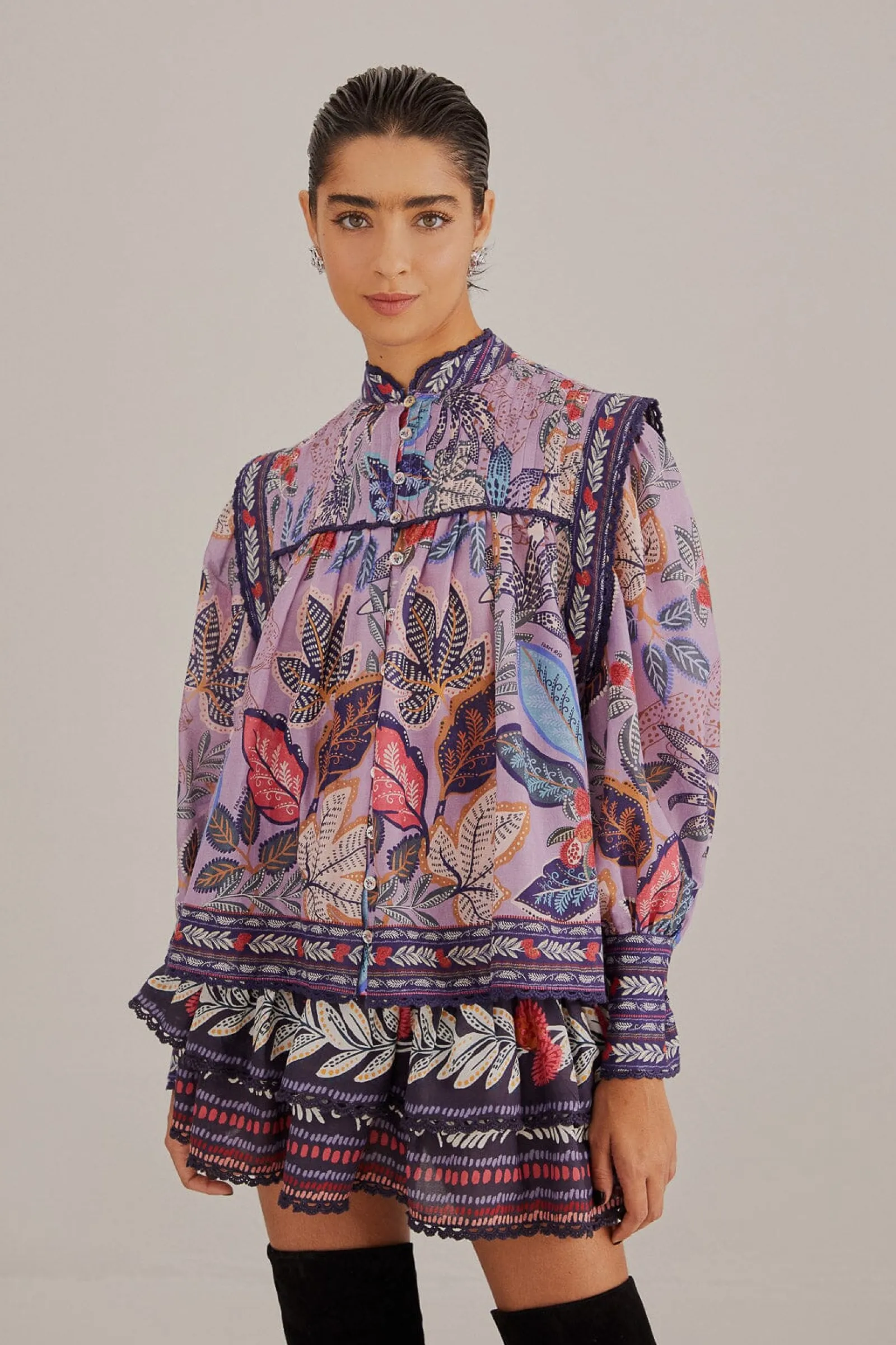 LAVENDER WILD NIGHT MINI SKIRT