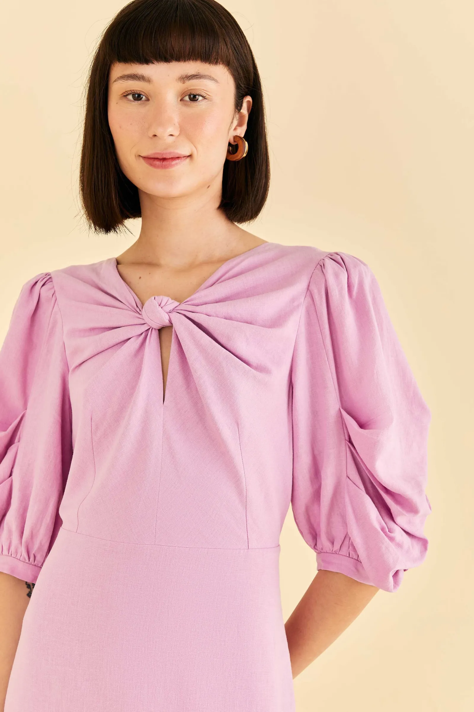 LILAC SHORT SLEEVE MINI DRESS