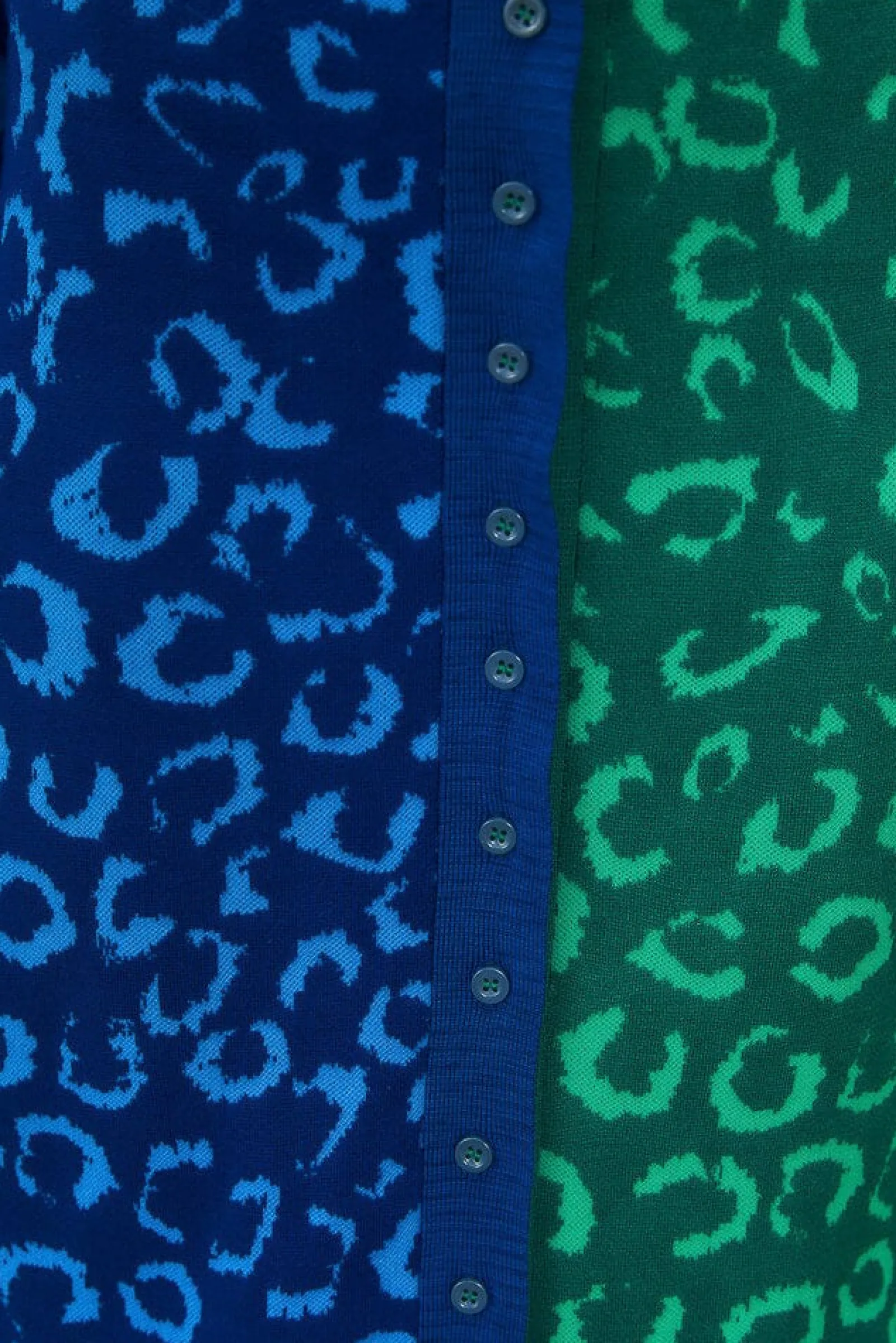 MIXED LEOPARDS KNIT MIDI CARDIGAN DRESS