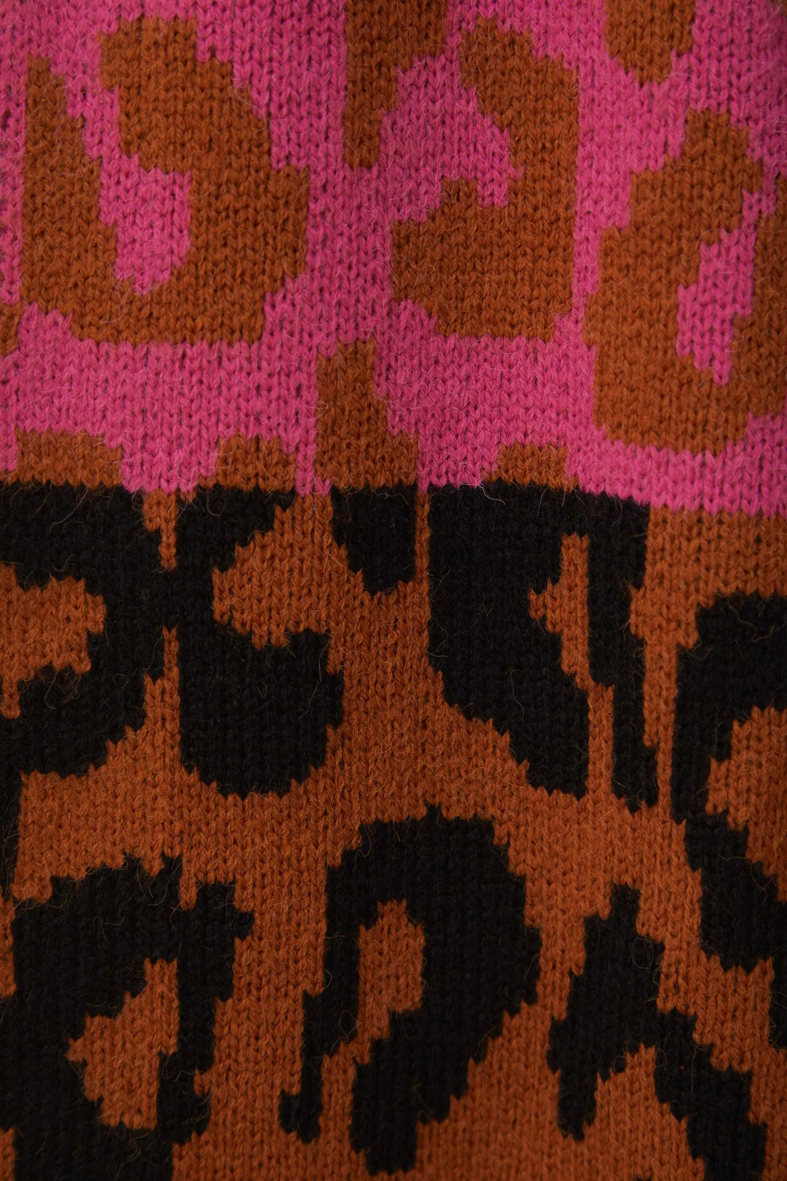 MIXED LEOPARDS KNIT CARDIGAN